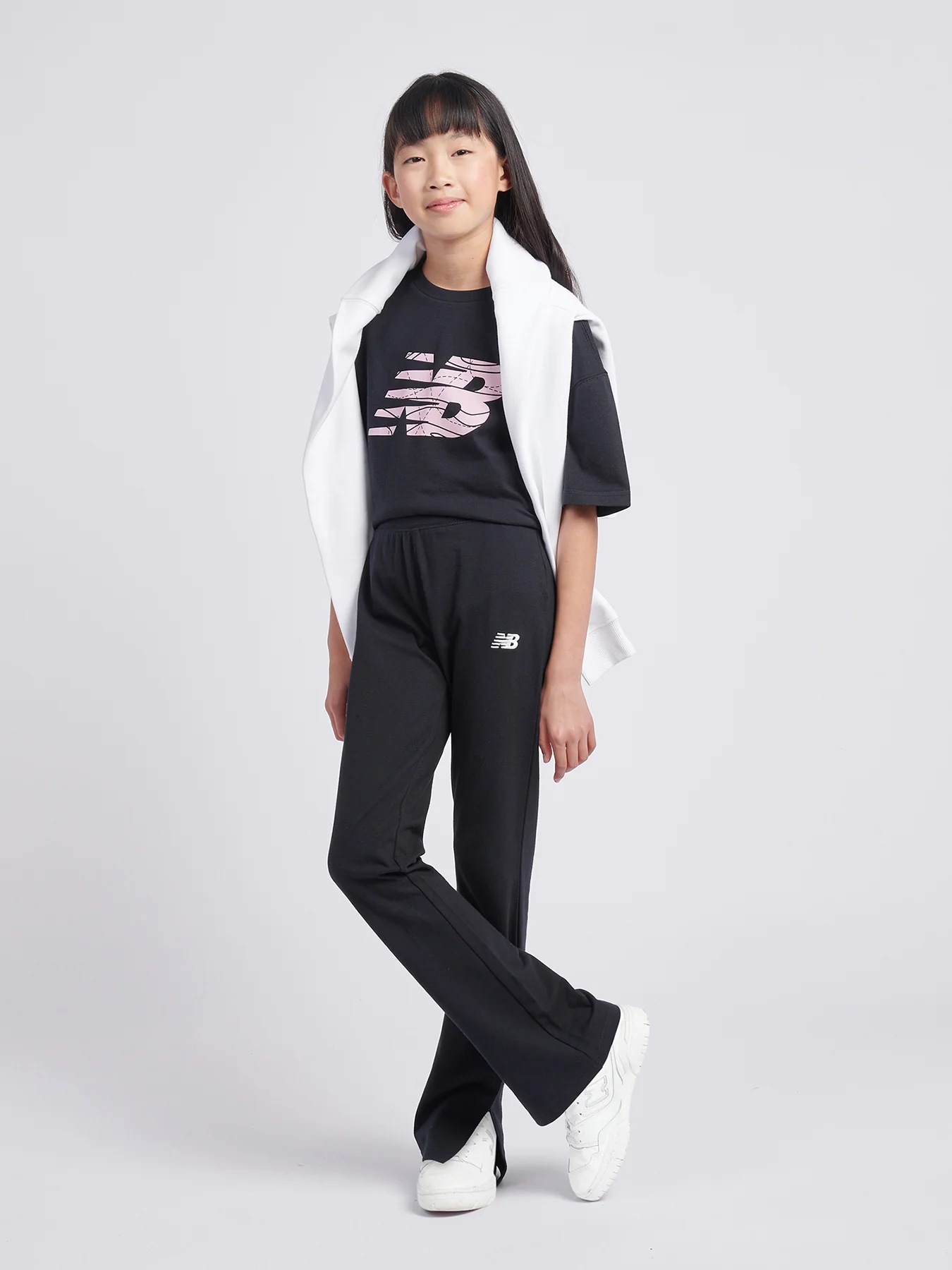 Girls’ Small Logo Flare Legging Black - Image 2