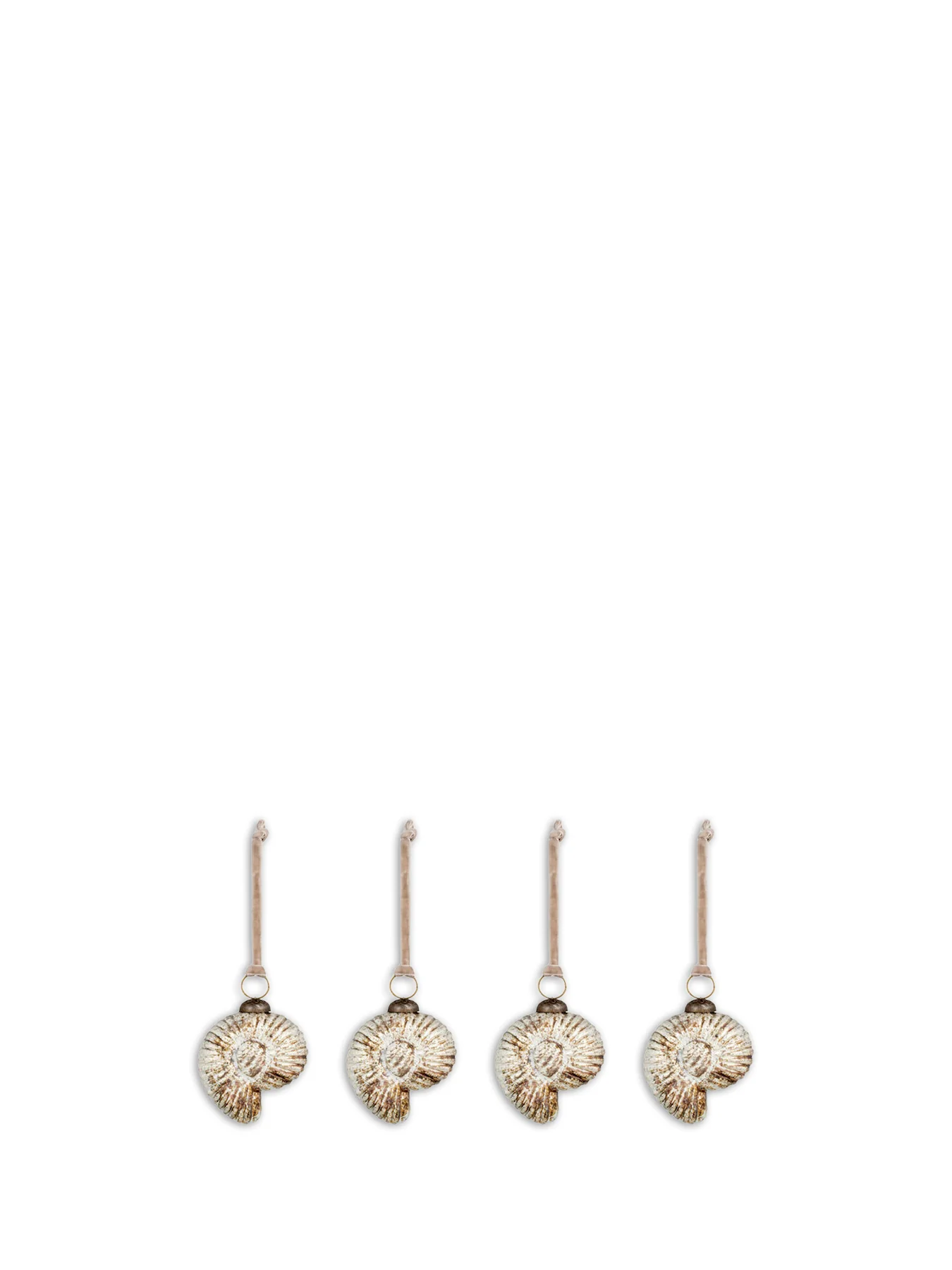 Sachin Rustic Gold Shell Christmas Baubles Set of 4