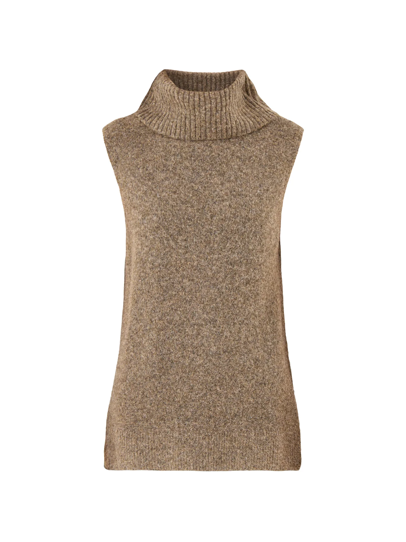 Roll Neck Vest Brown