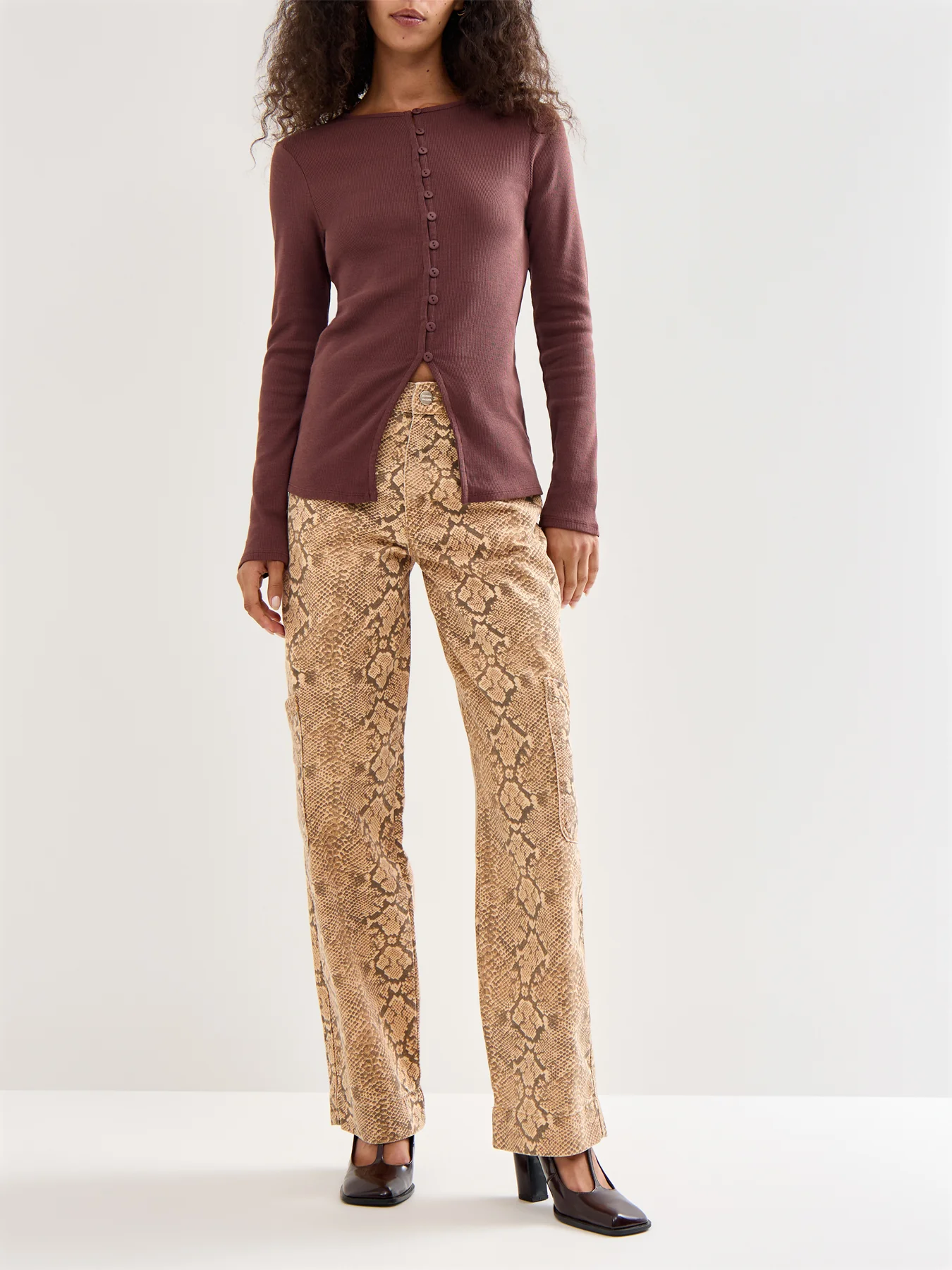 Rhea Ribbed Long Sleeves Waistcoat Top - Image 2