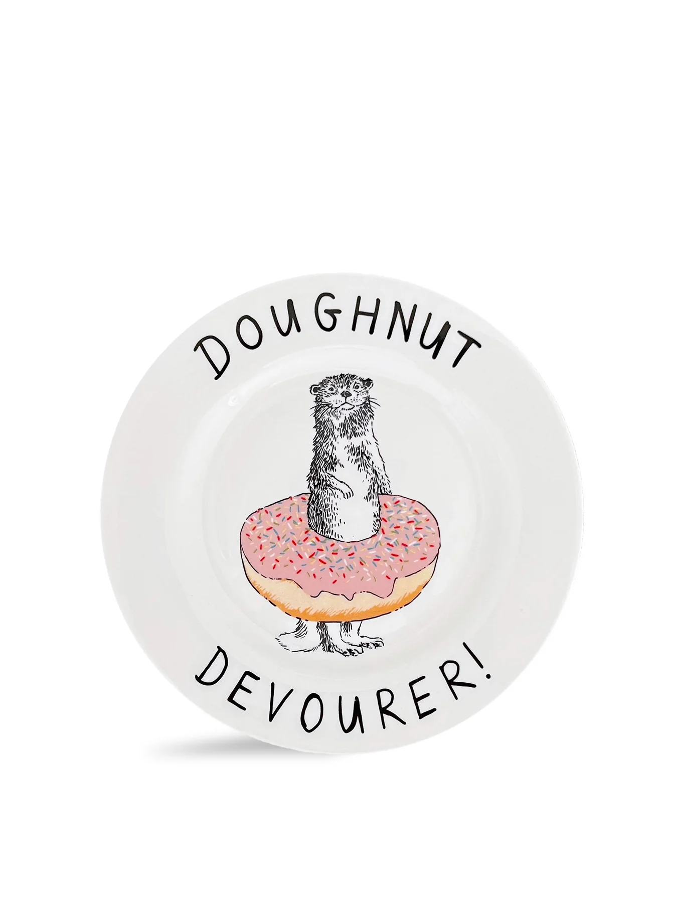 Doughnut Devourer Side Plate White