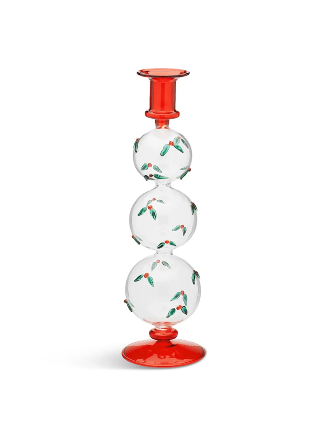 Winter Berries Bubble Christmas Candle Holder