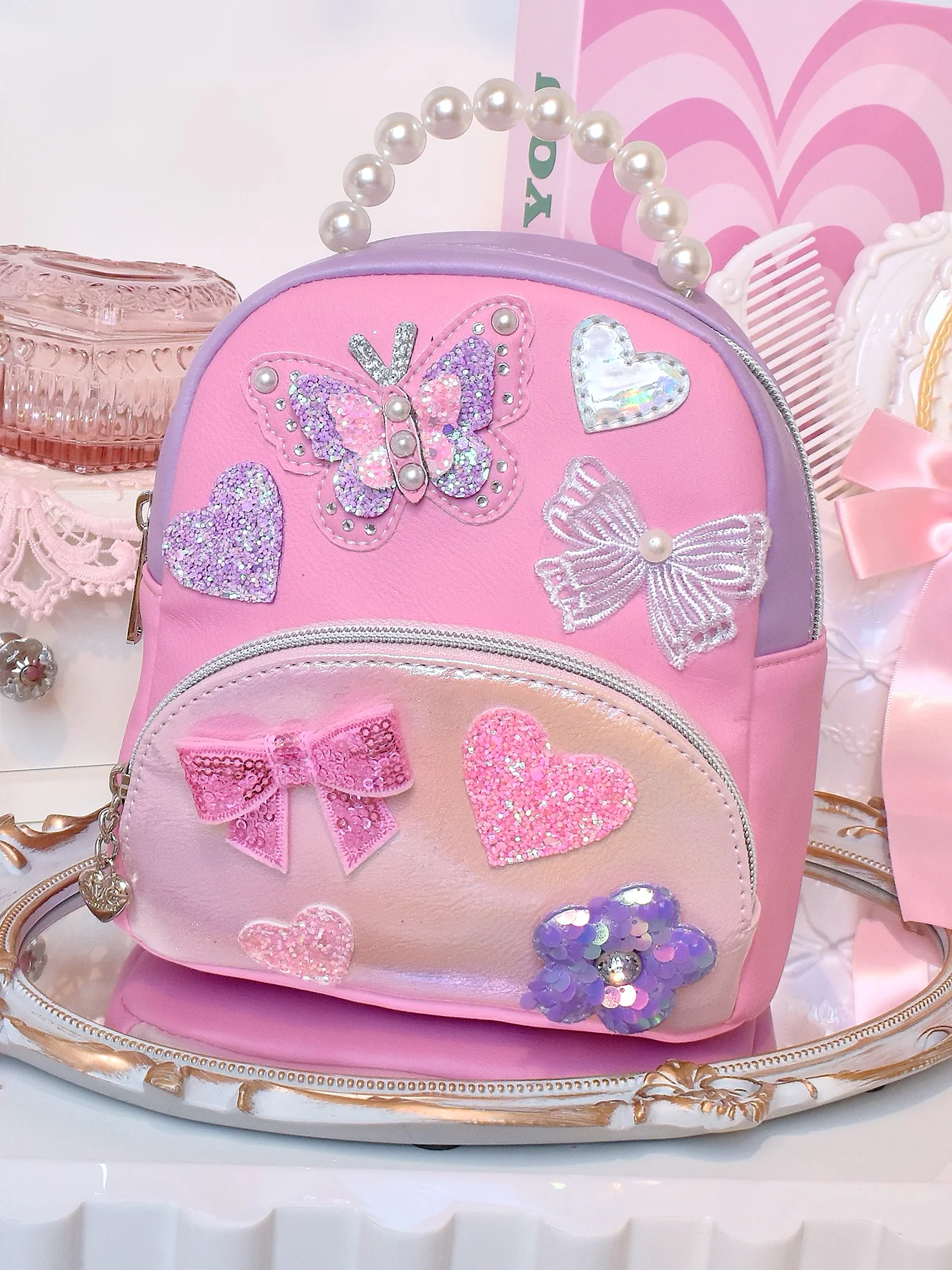 Butterfly Holographic Micro Mini Backpack - Image 2