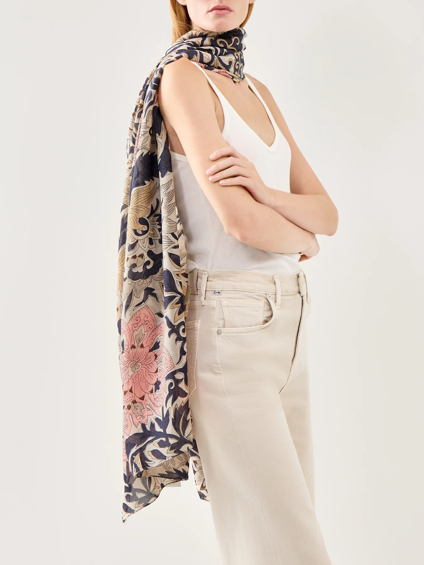 Block Taupe Scarf - Image 2