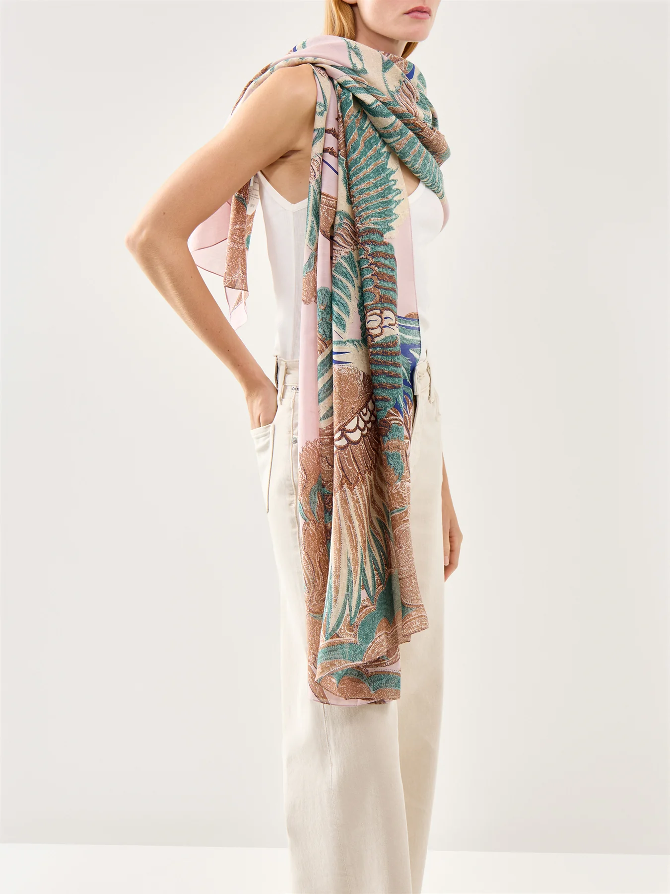 Crane Plaster Pink Scarf - Image 2