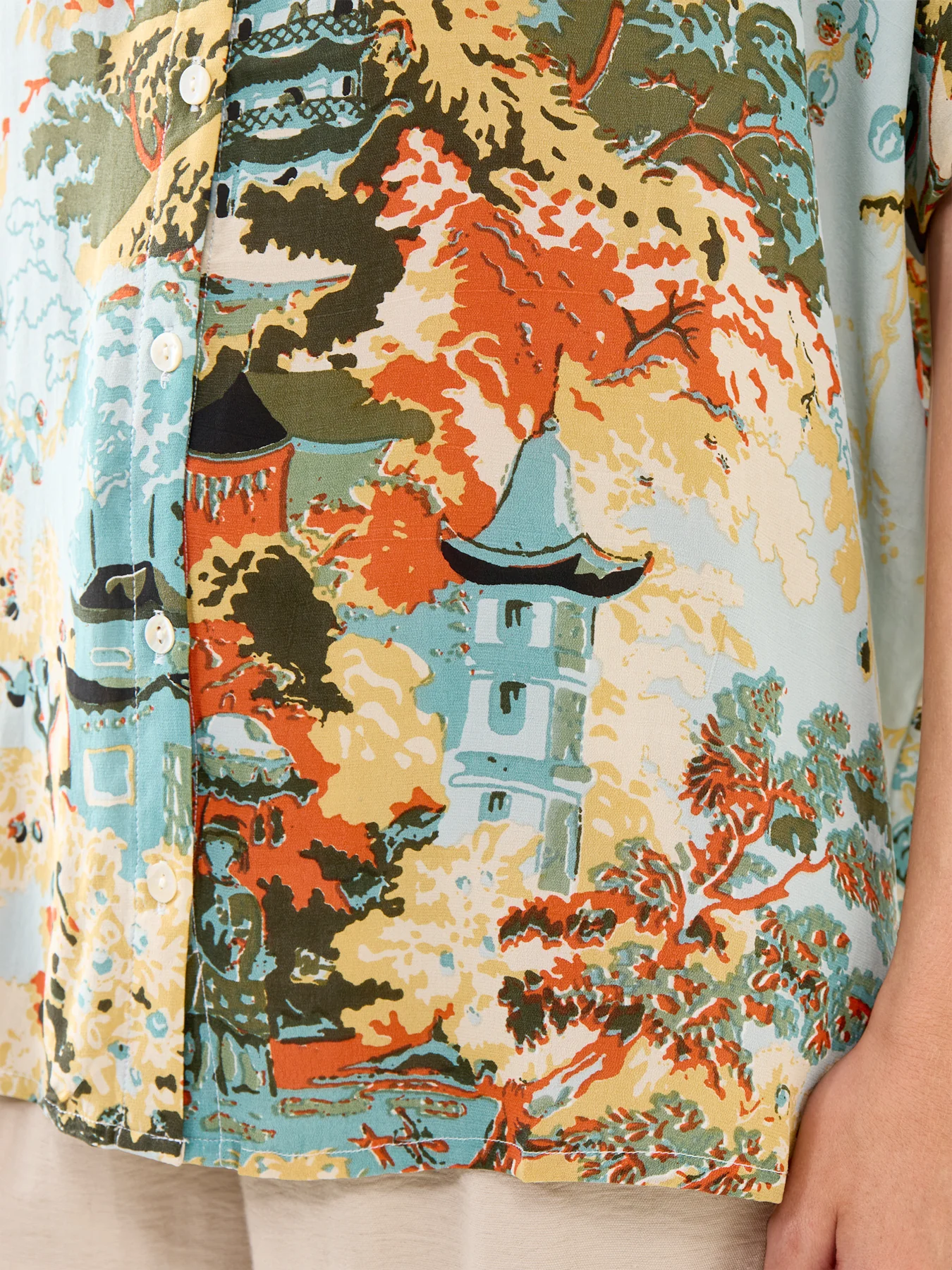 China Tree Aqua Blouse - Image 3