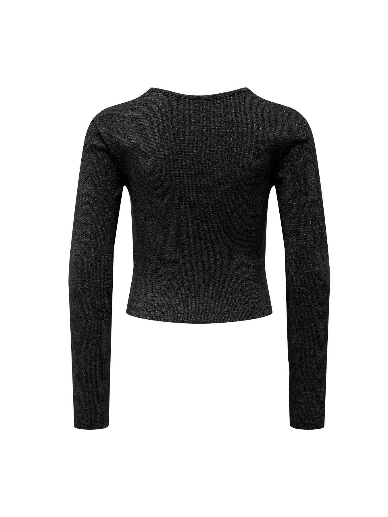 Girlsā Glitter Cutout Long Sleeve Top Black - Image 2