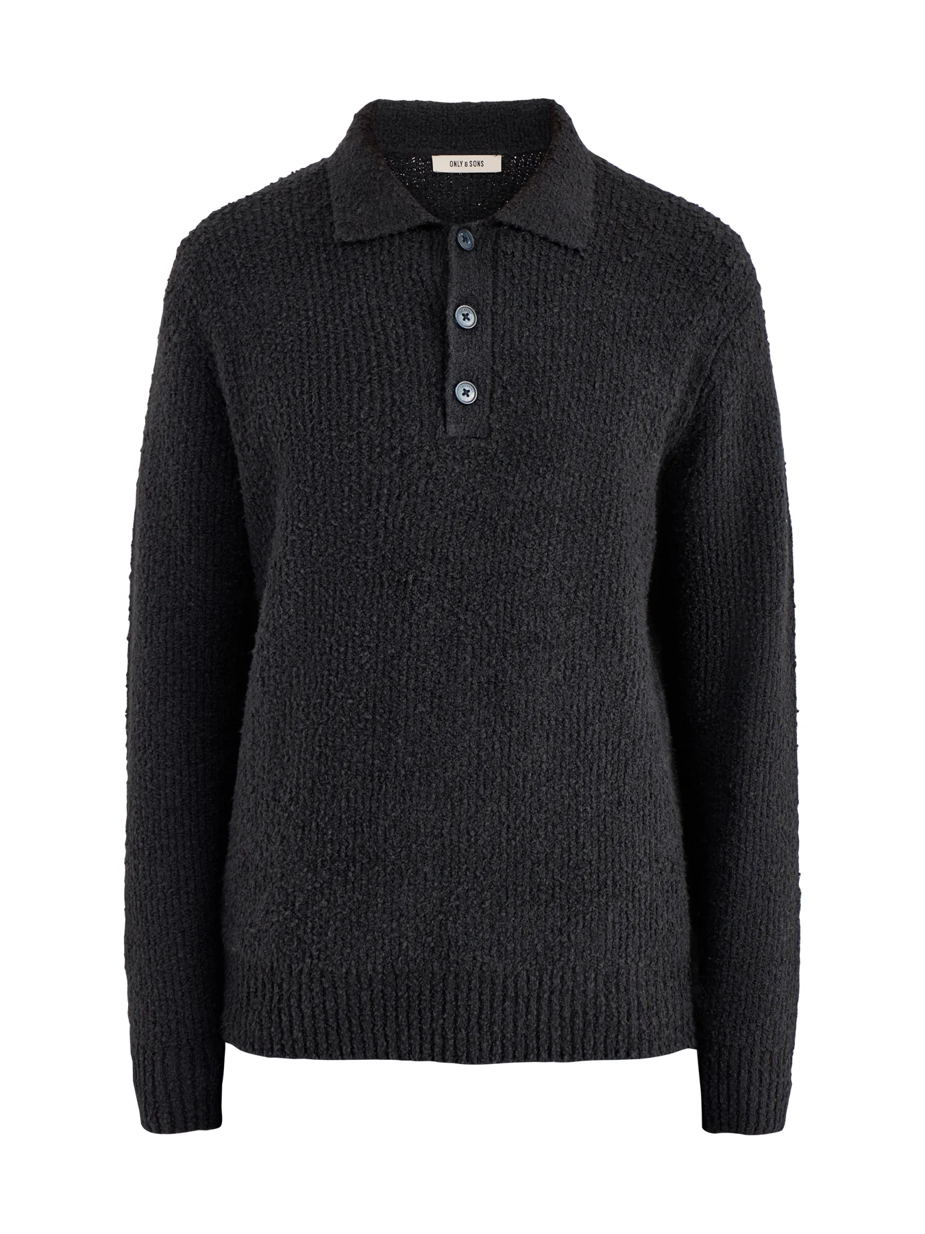 Onsdale Relaxed Long Sleeve Polo Knit Black