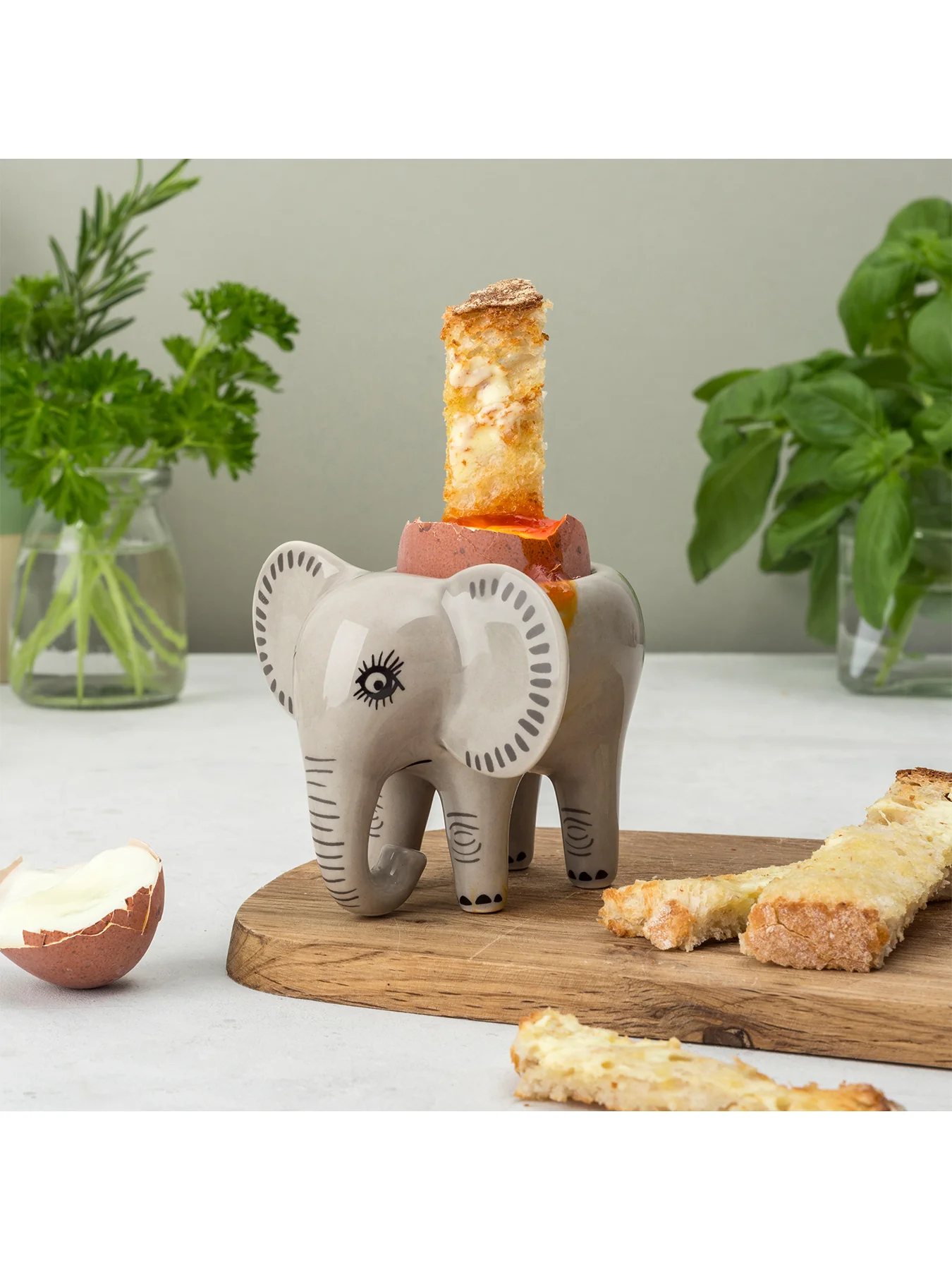 Elephant Egg Cup Grey - Image 2