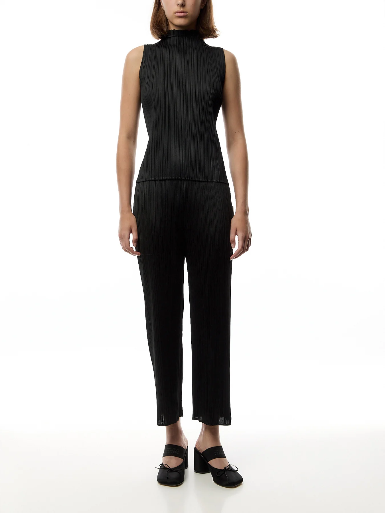 Pleats Sculptural Black Pants - Image 2