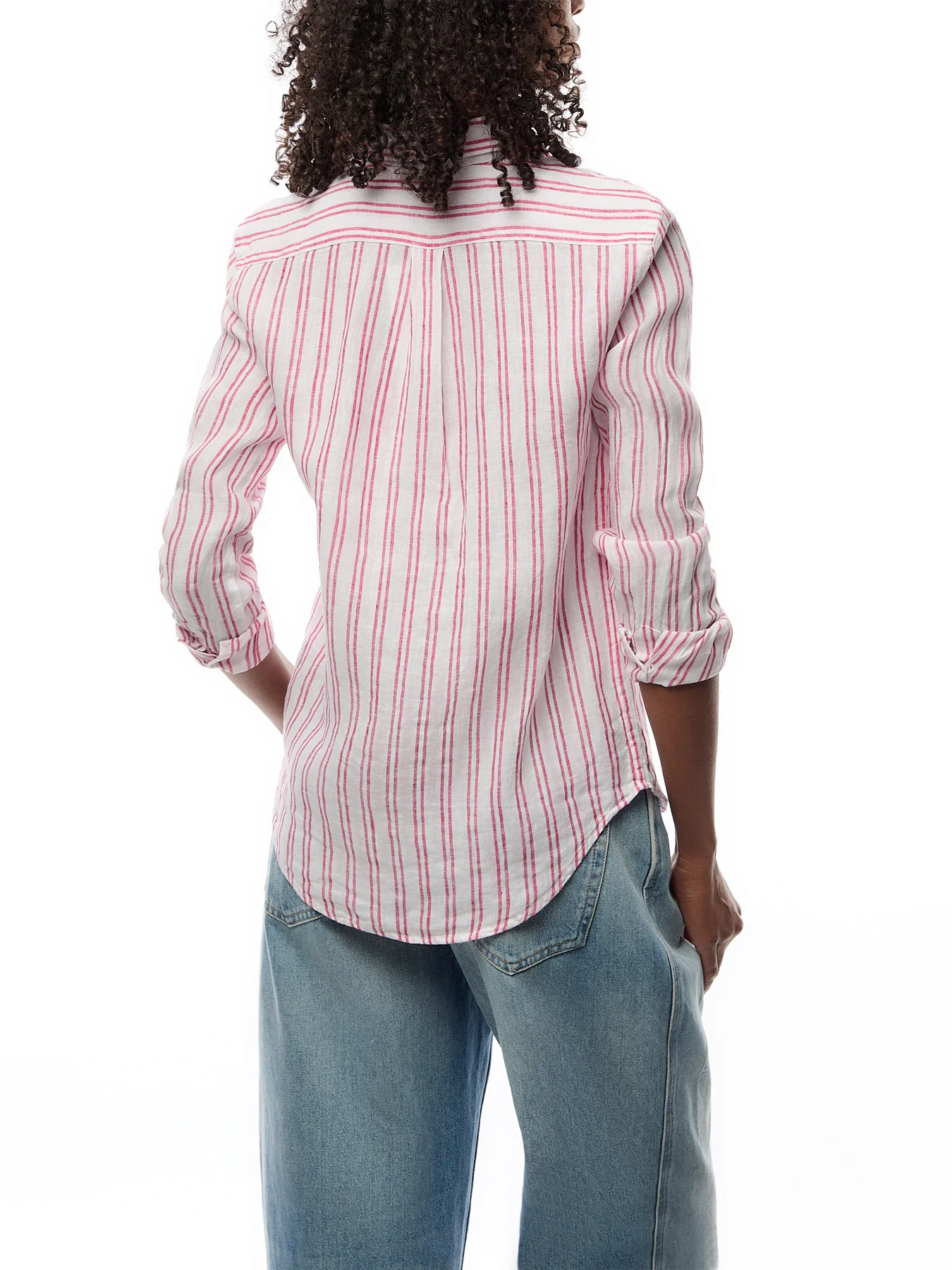 Classic Stripe Long Sleeve Button Front Shirt - Image 5