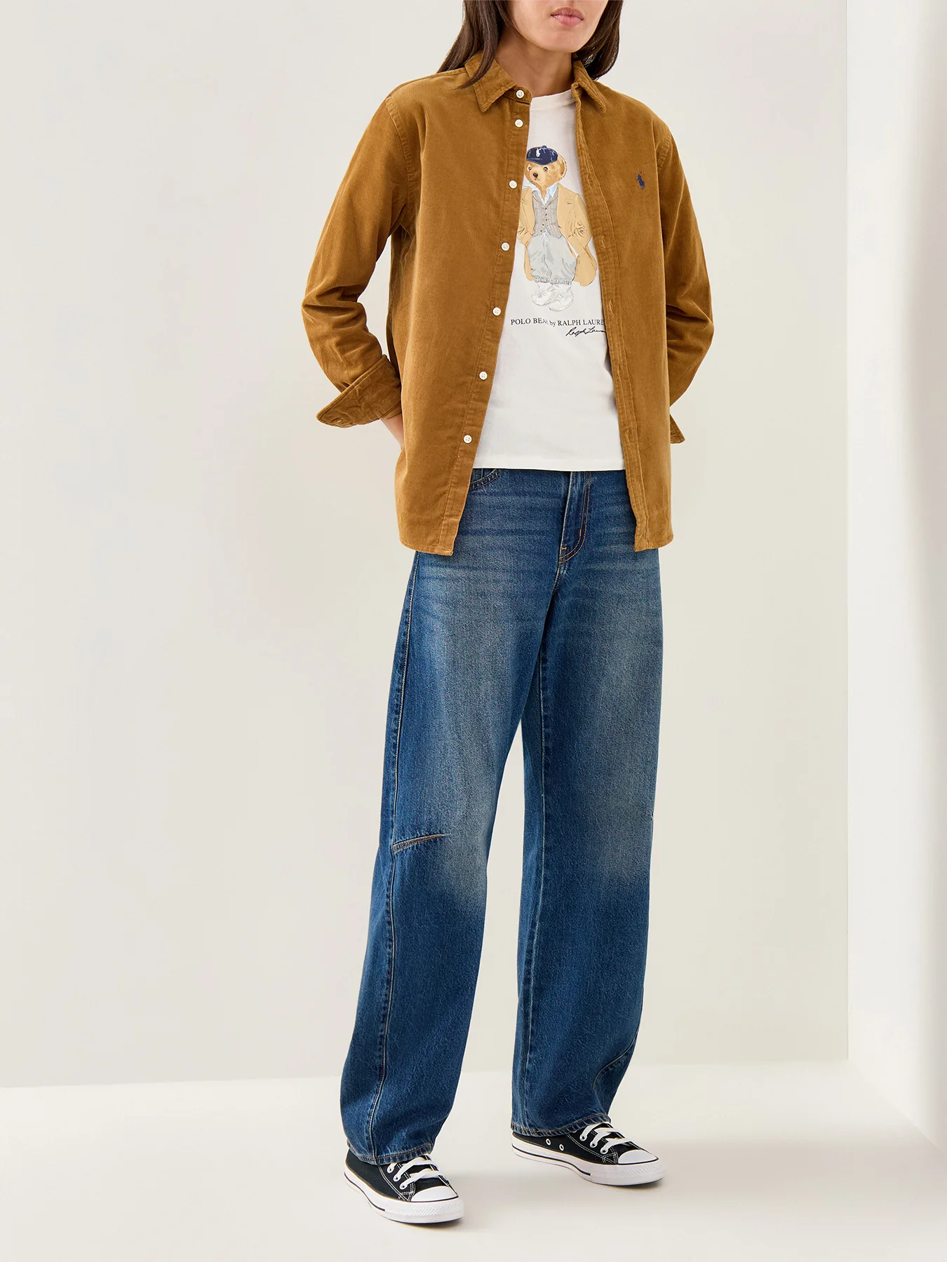 Cord Long Sleeve Shirt Tan - Image 2
