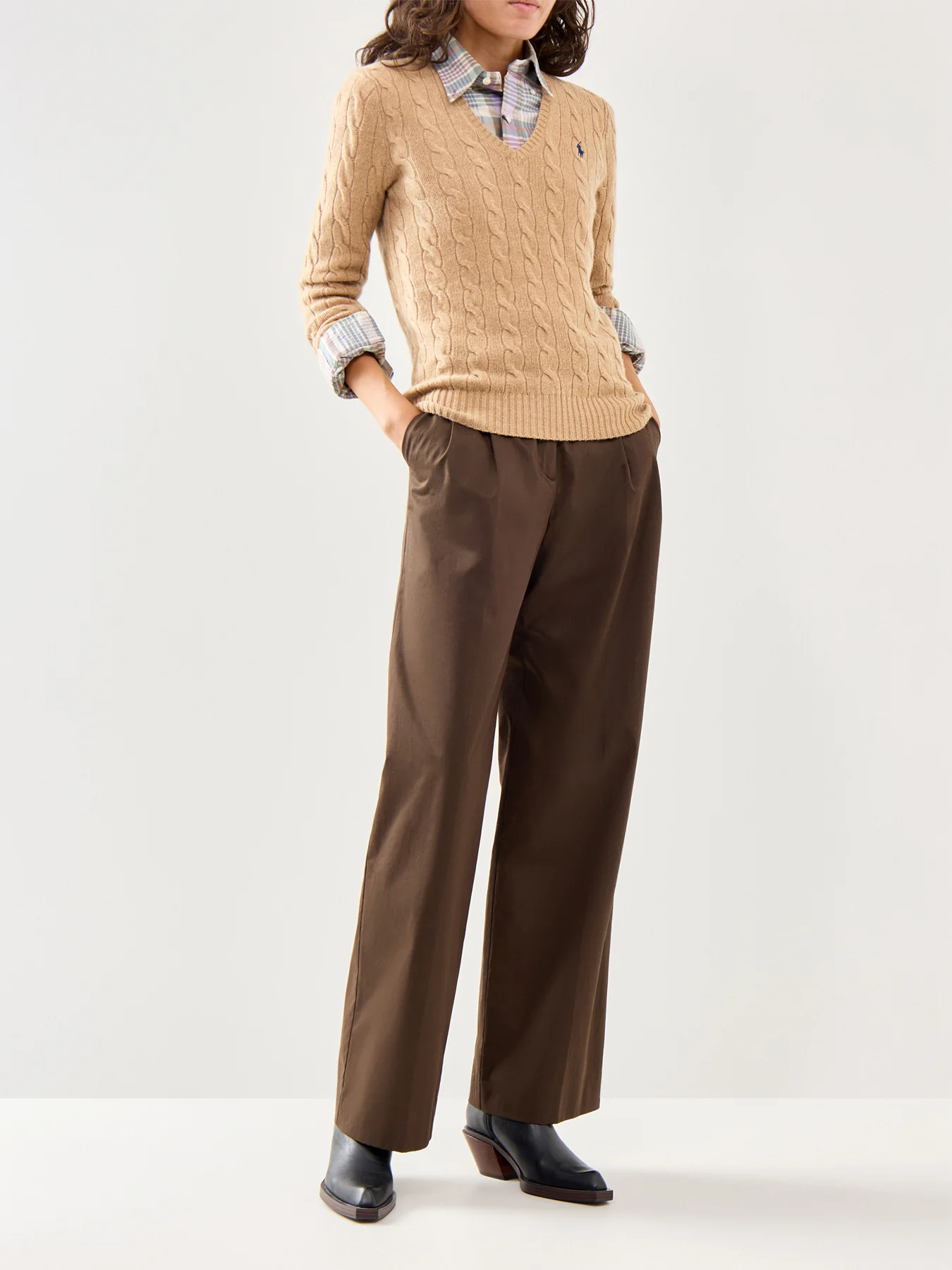 Kimberly Long Sleeve  Wool Pullover Brown - Image 2
