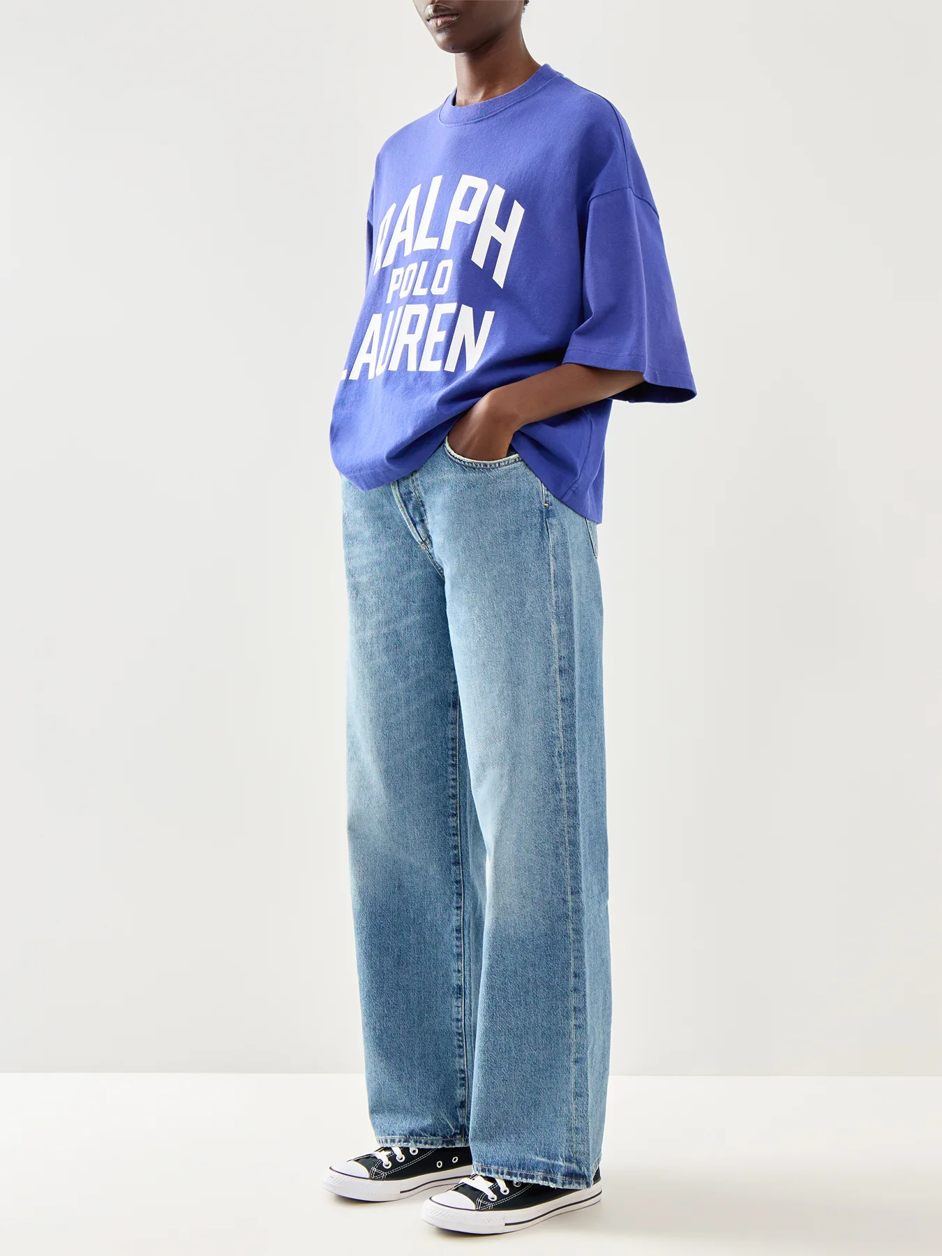 Knit Large Logo T Shirt Bright Navy - Image 2