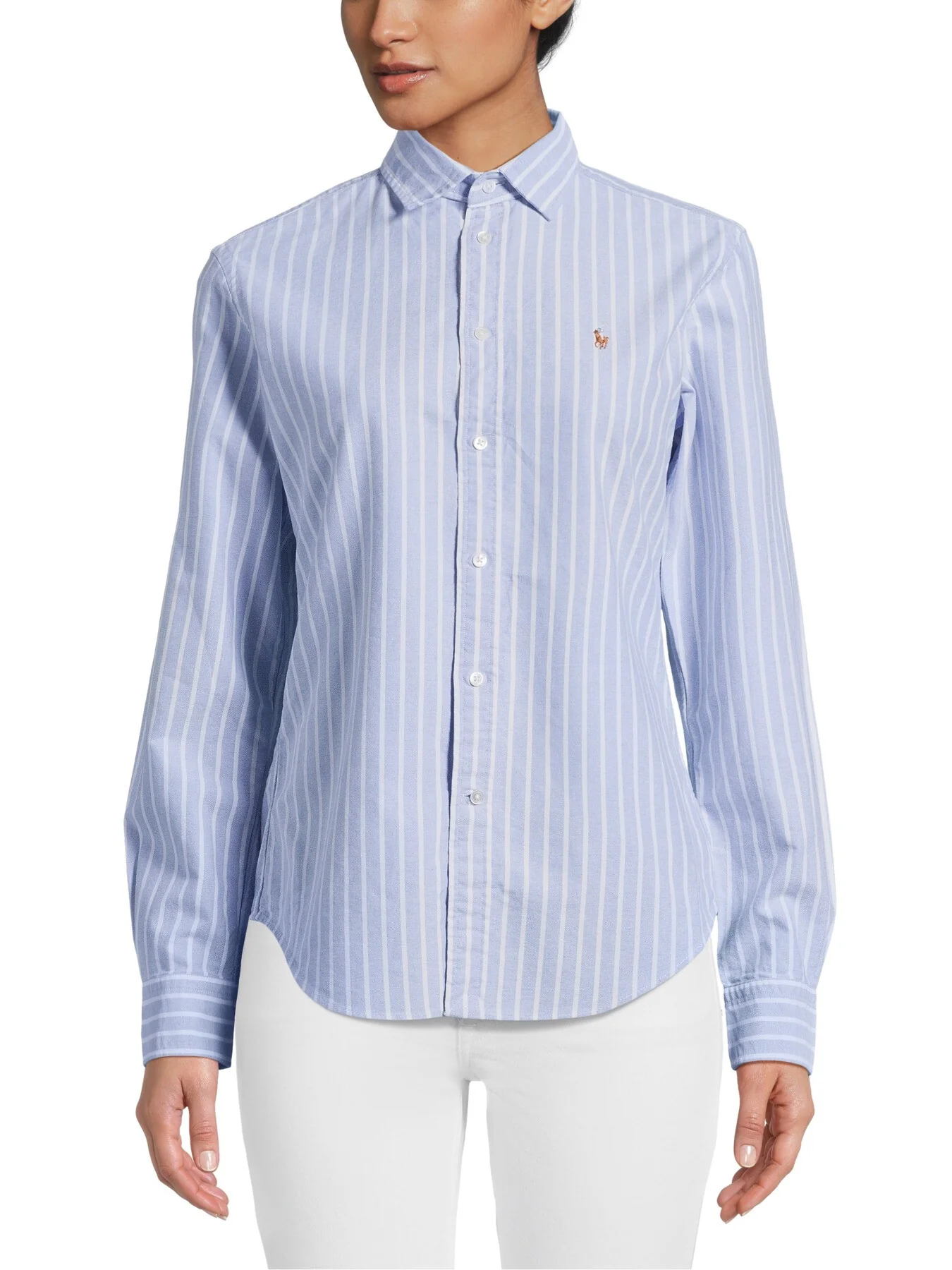 Long Sleeve Cotton Shirt Blue - Image 2