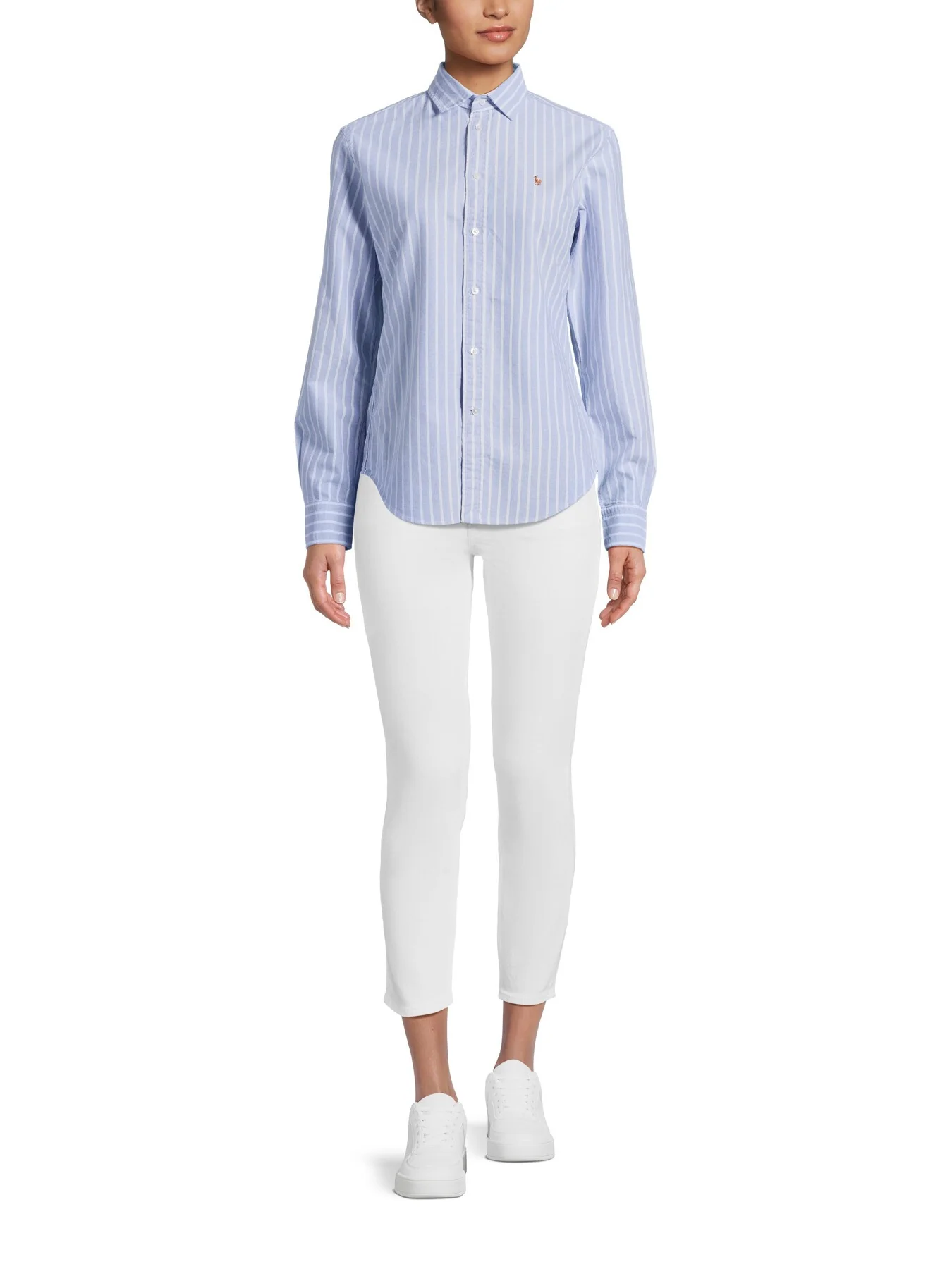 Long Sleeve Cotton Shirt Blue - Image 4