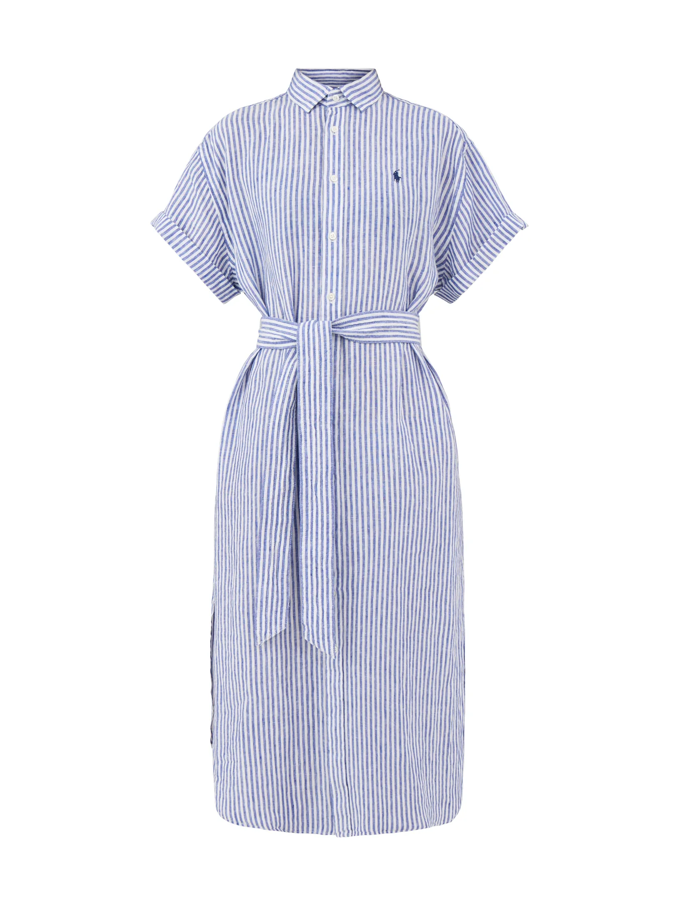 Woven Shirt Dress Dress White-Royal
