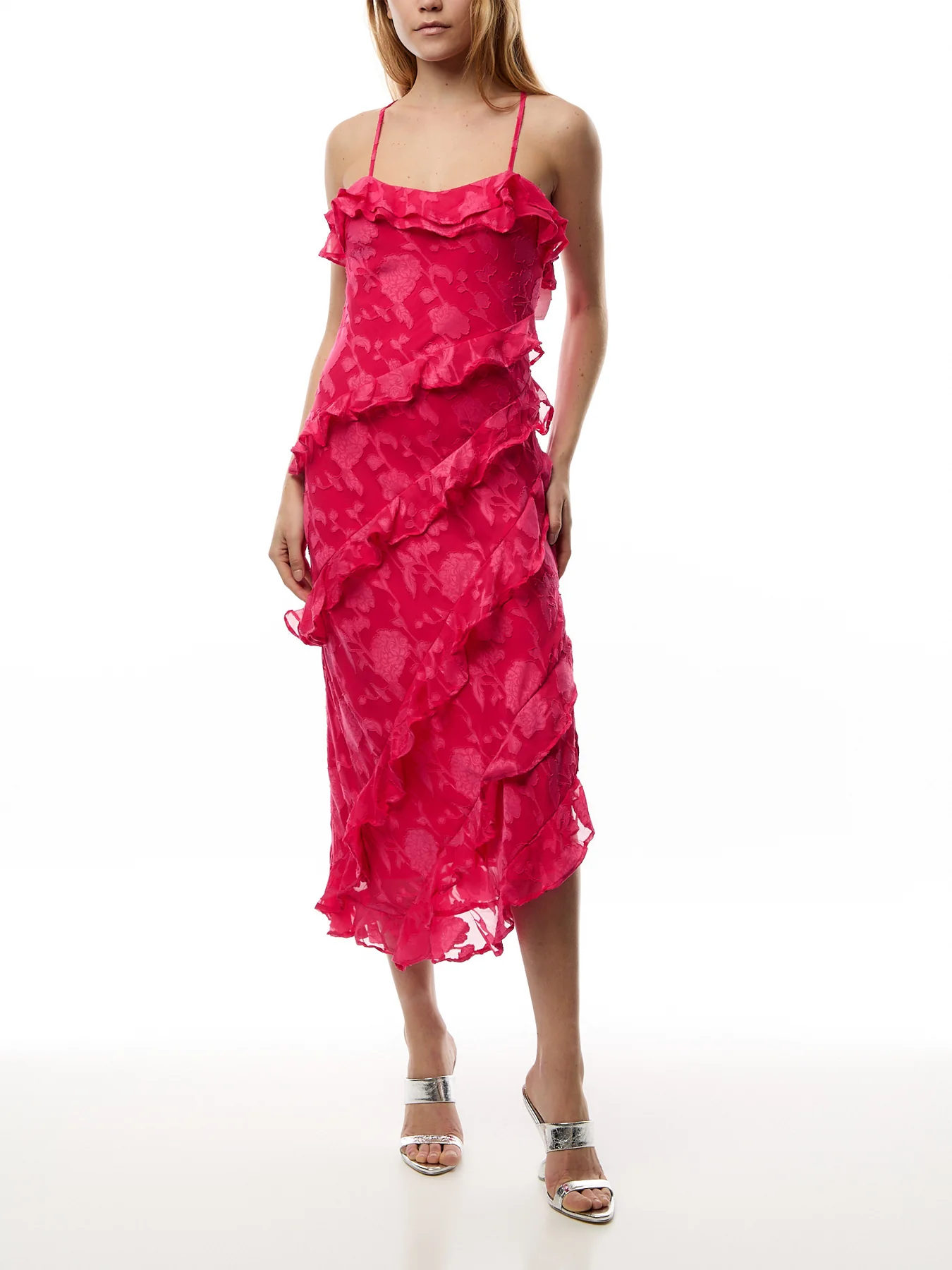 Aryana Jacquard Ruffle Midaxi Dress - Image 2