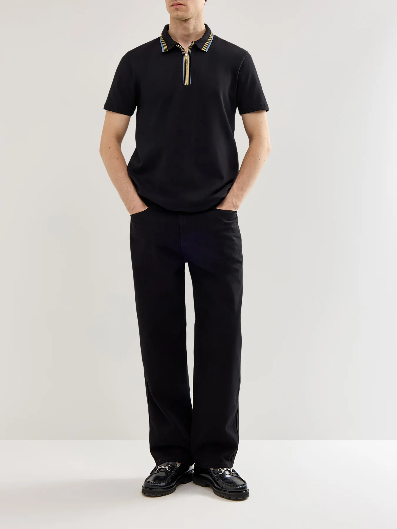 Half Zip Zebra Knited Polo - Image 2