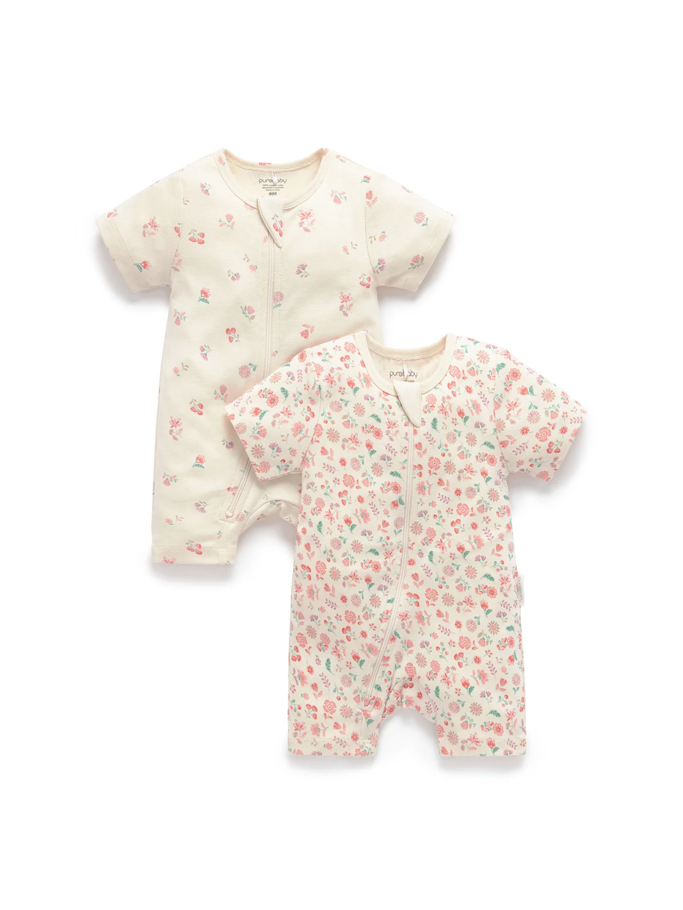 Baby Sleeveless Organic Cotton Growsuit 2 Pack Emilia Print