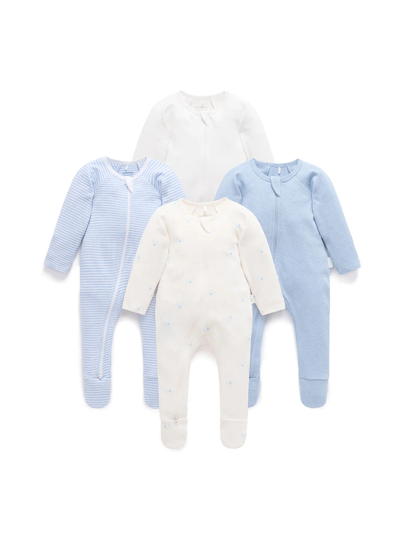 4 Pack Zip Organic Cotton Growsuit - Image 4