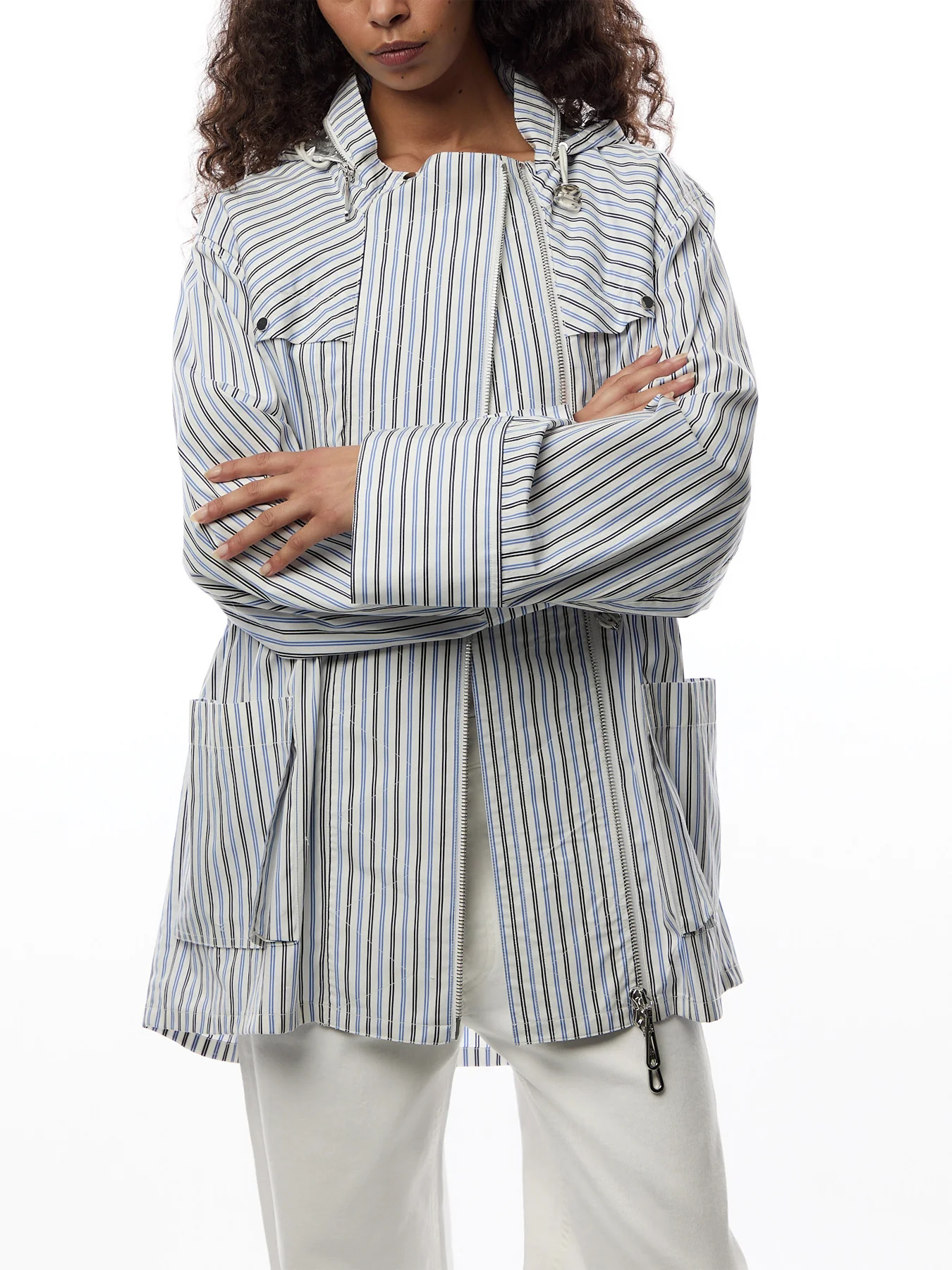 Rabanne Striped Cotton Parka Hooded Jacket - Image 3