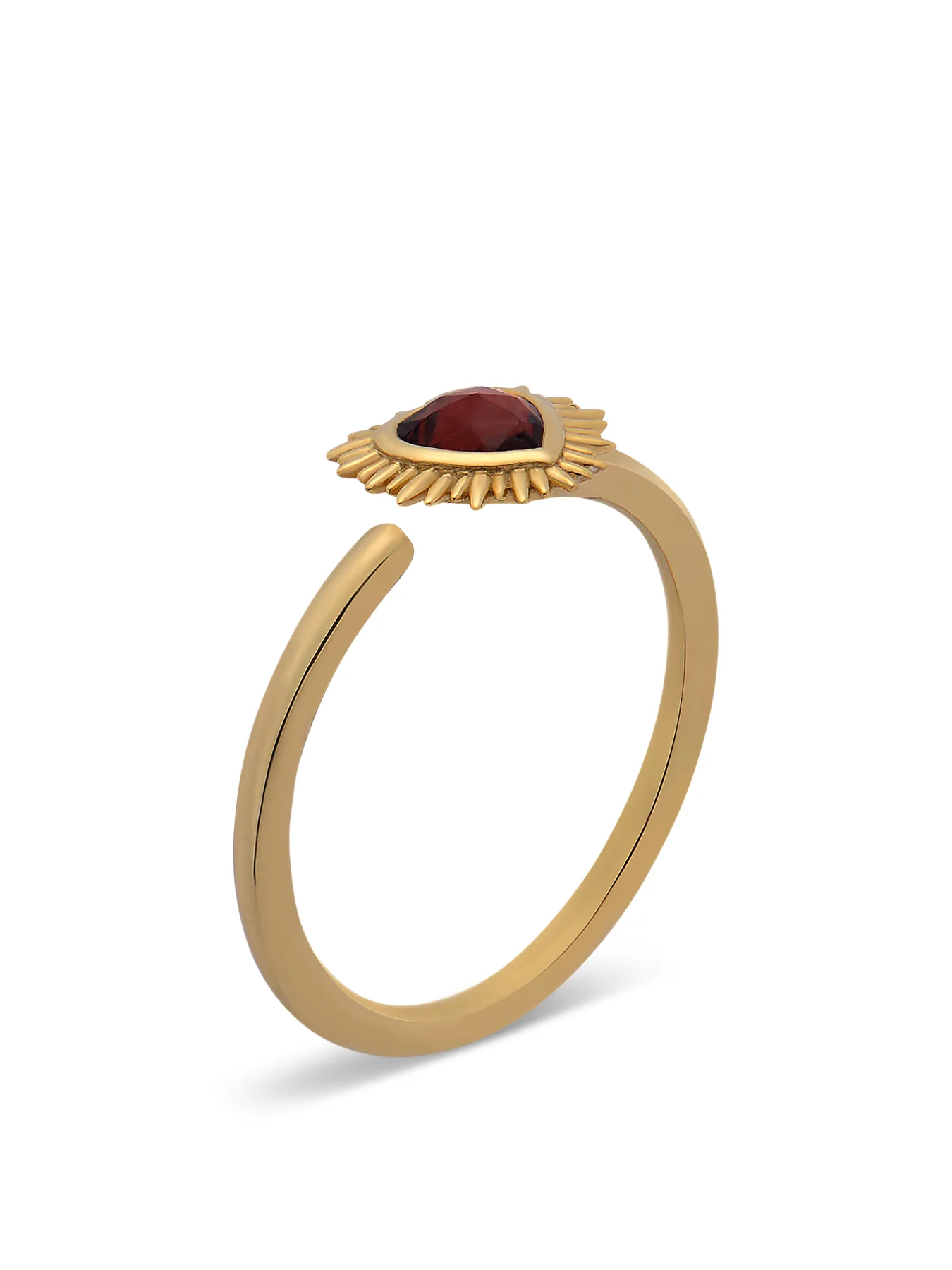 Adjustable Electric Love Mini Garnet Heart Ring - Image 3