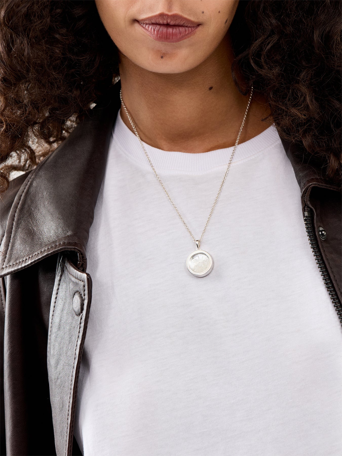 Medium Deco Sun Birthstone Amulet Necklace - Image 2