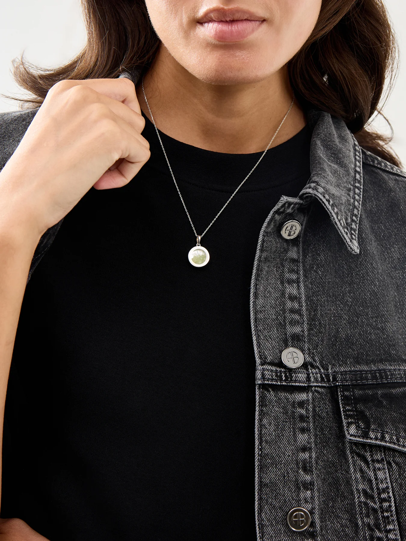 Small Deco Sun Birthstone Amulet Necklace - Image 2