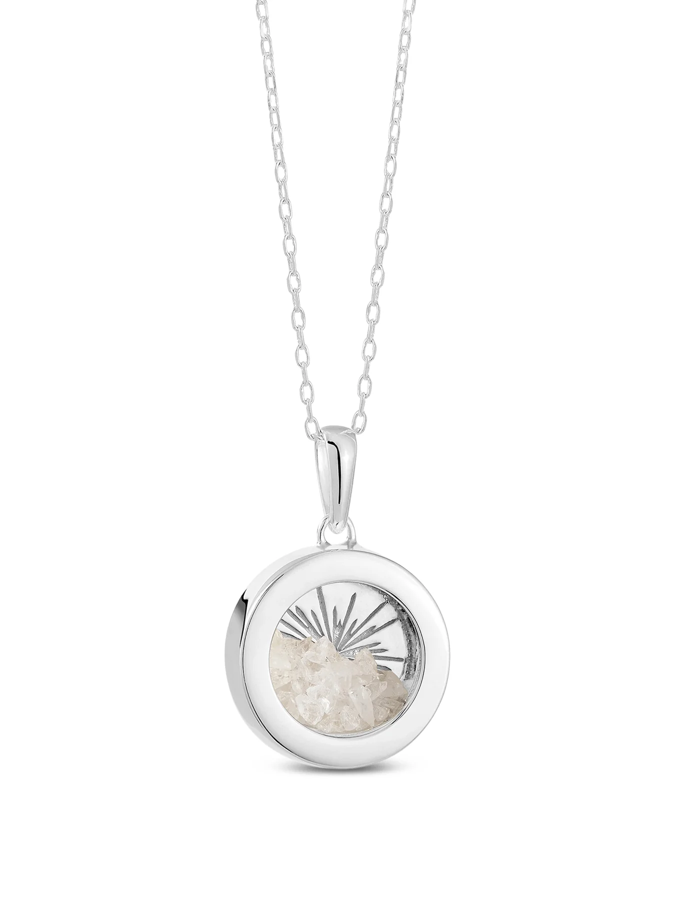 Small Deco Sun Birthstone Amulet Necklace