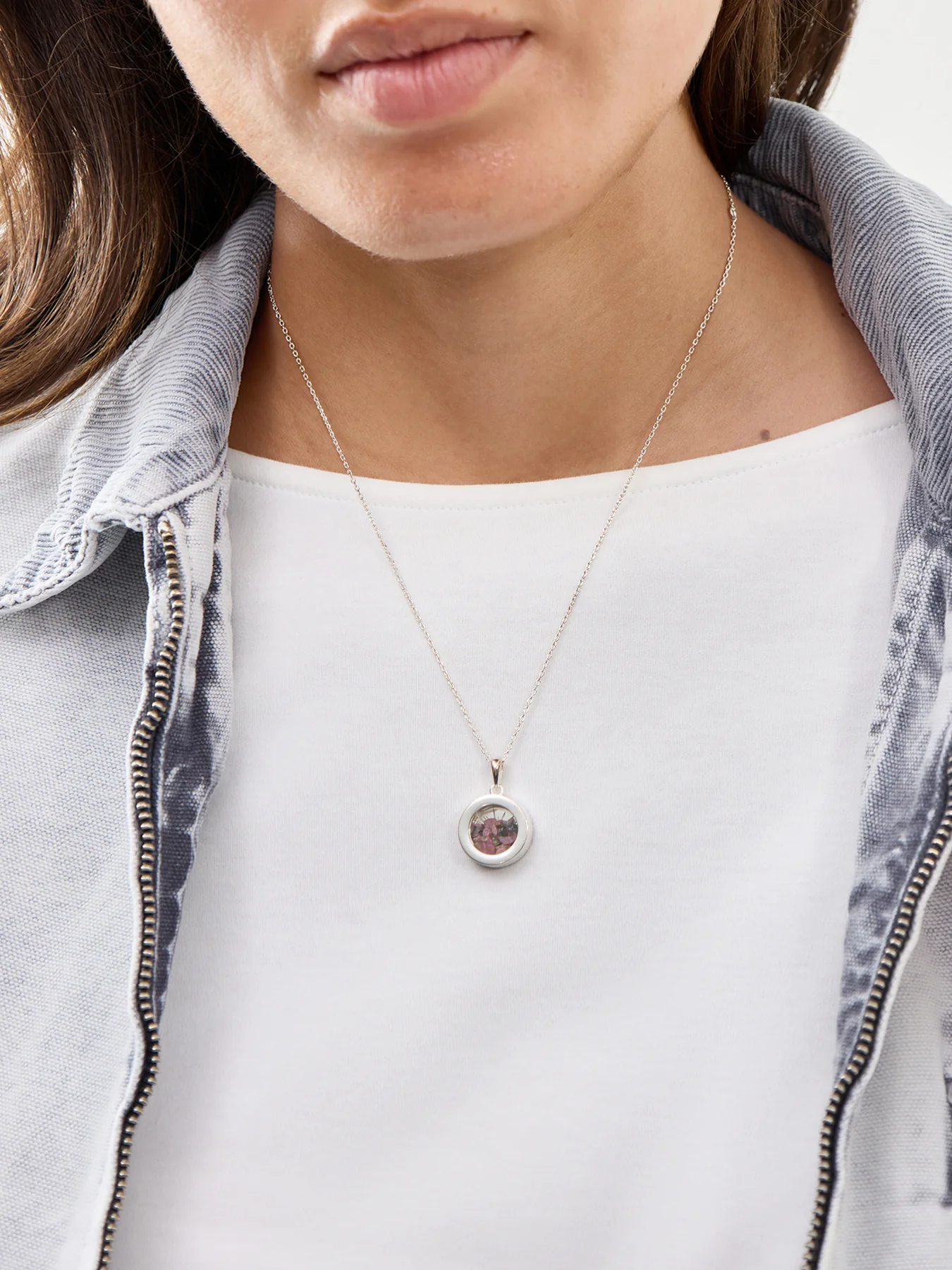 Small Deco Sun Birthstone Amulet Necklace - Image 2