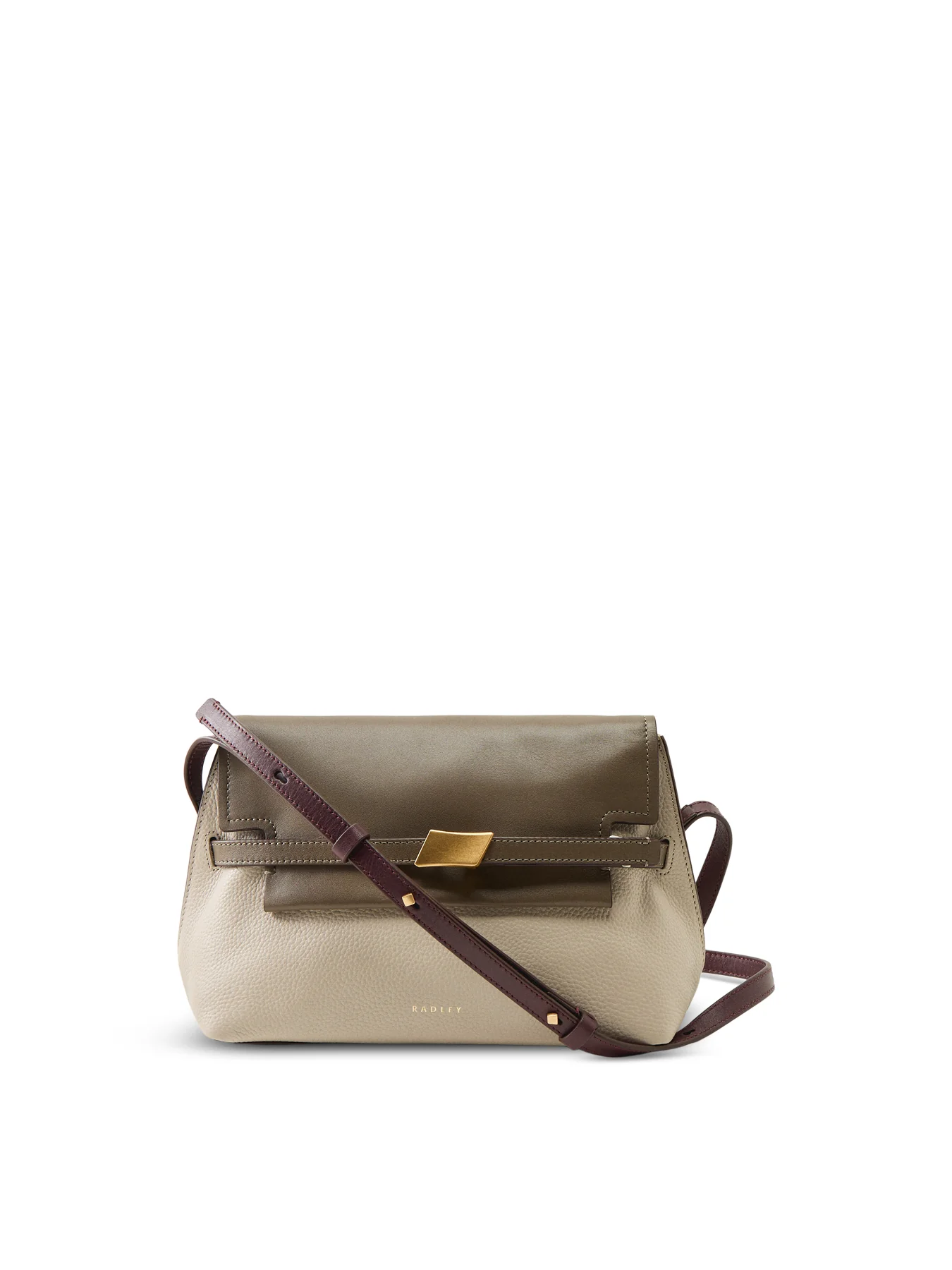 Christina Colourblock Small Flapover Crossbody White