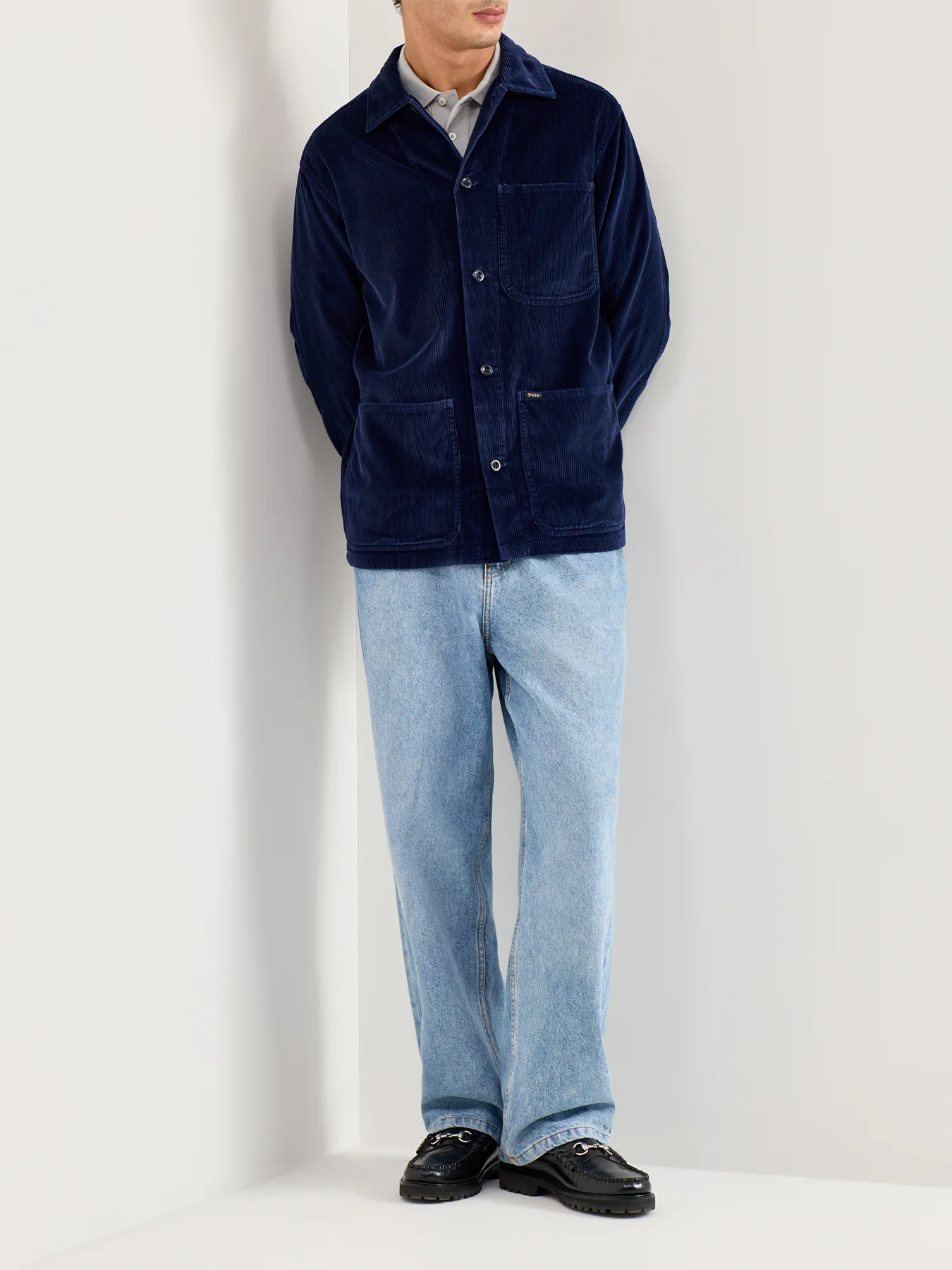 Corduroy Overshirt Navy - Image 2
