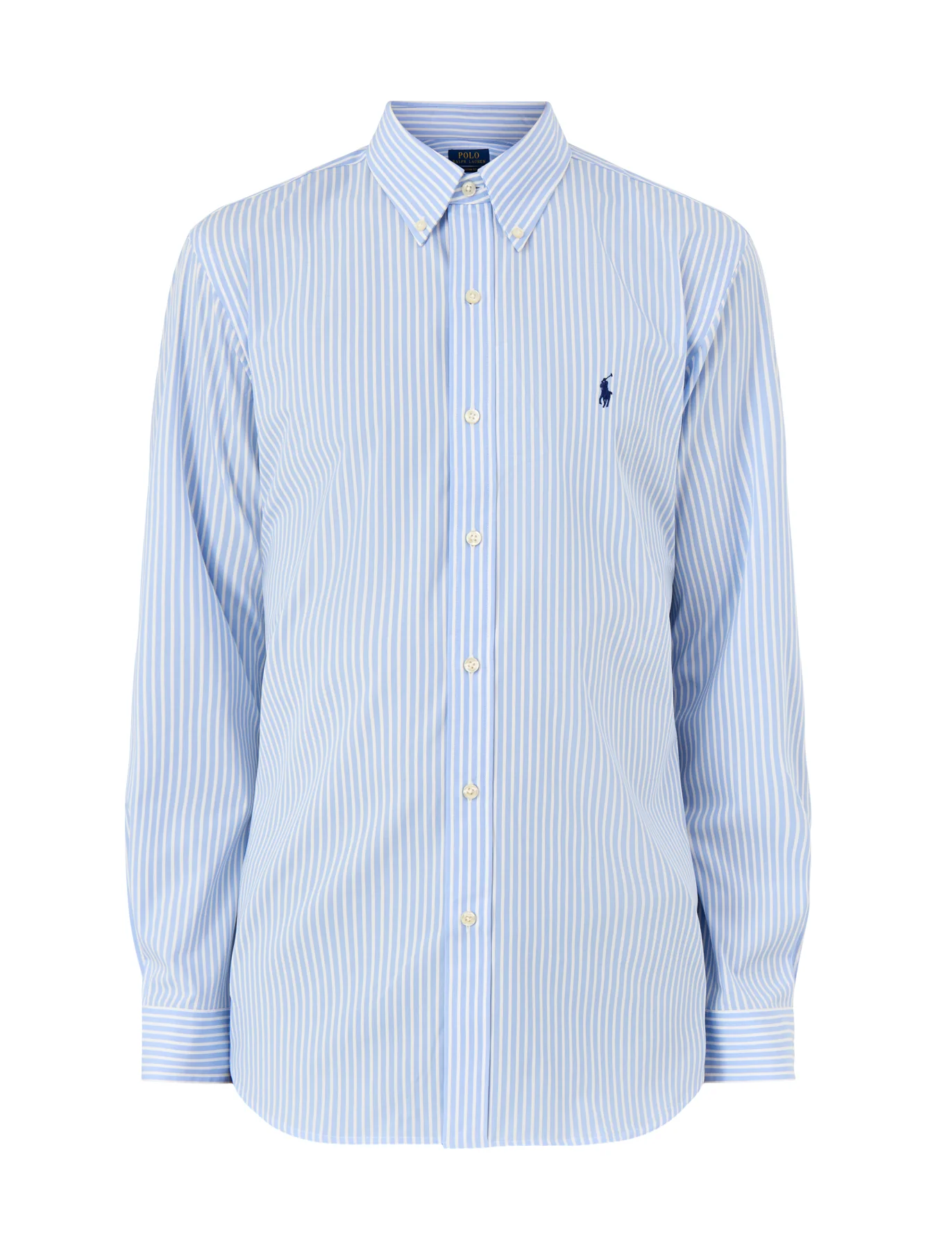 Custom Fit Stretch Poplin Stripe Shirt Blue