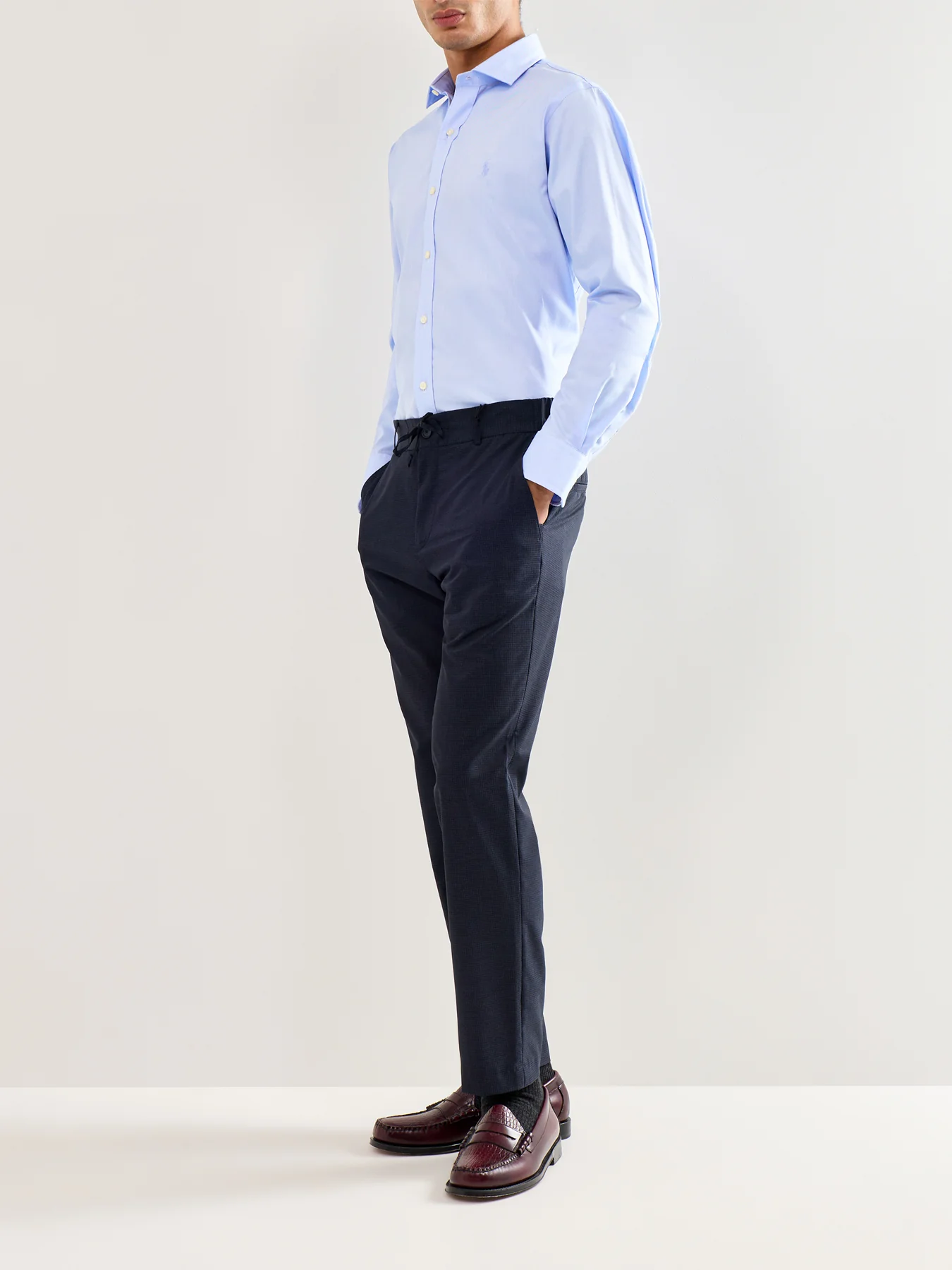 Custom Fit Textured Tonal Oxford Shirt White - Image 2