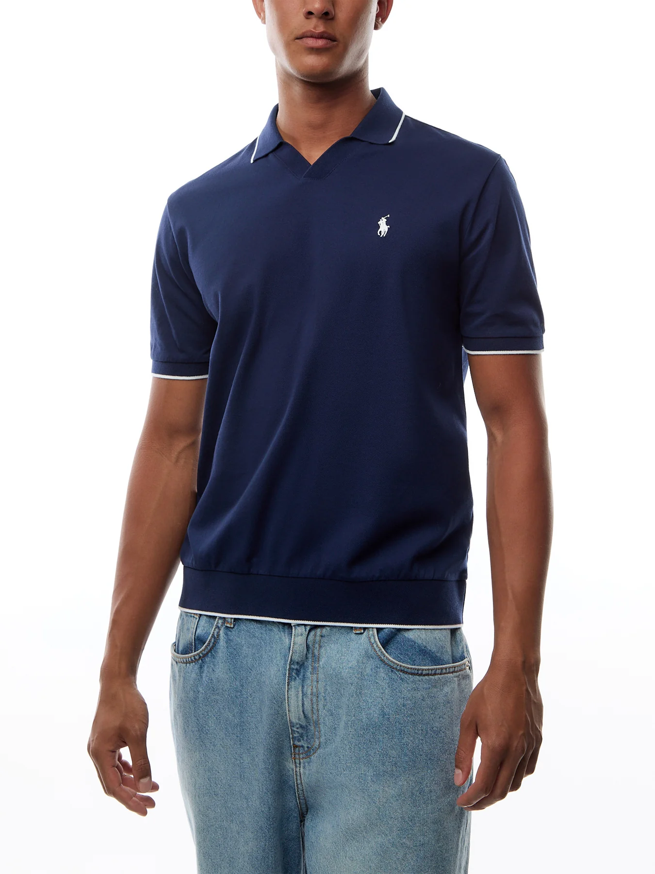 Jacquard Mesh Polo Shirt - Image 4