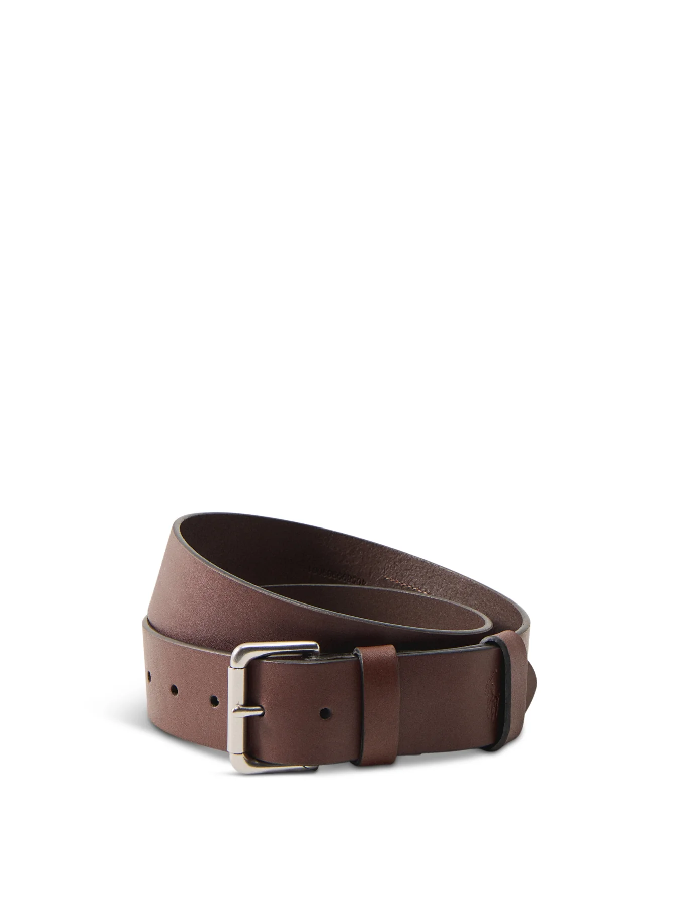 Leather Roller Buckle Belt Brown