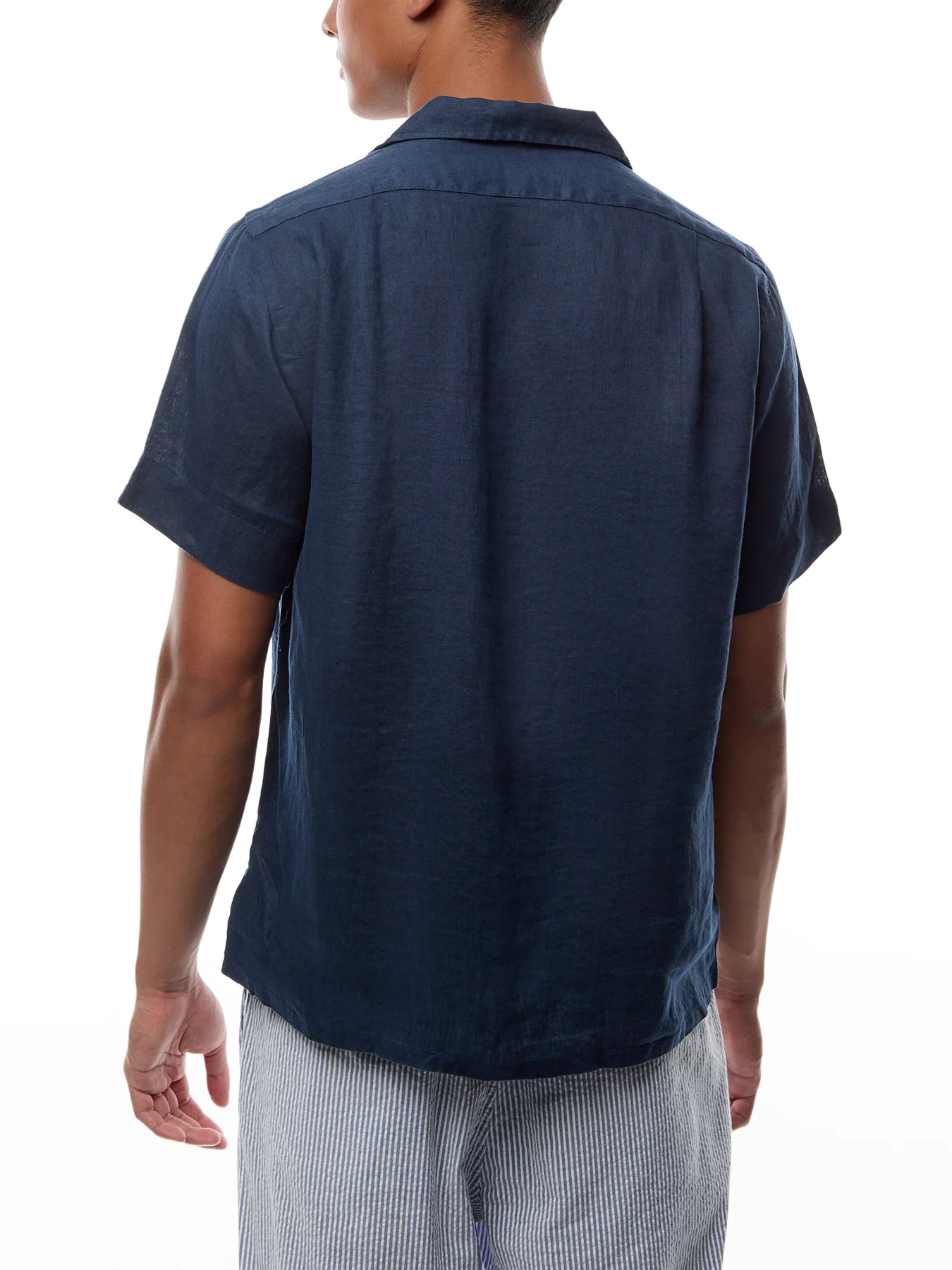Linen Open Collar Short Sleeve Shirt - Image 5