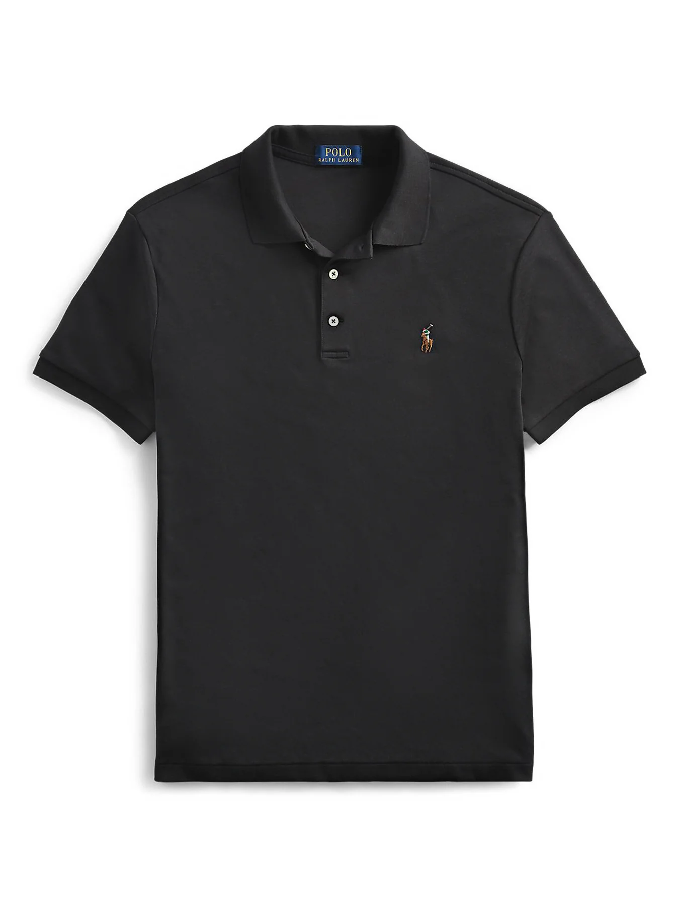 Pima Plain Polo Top Black