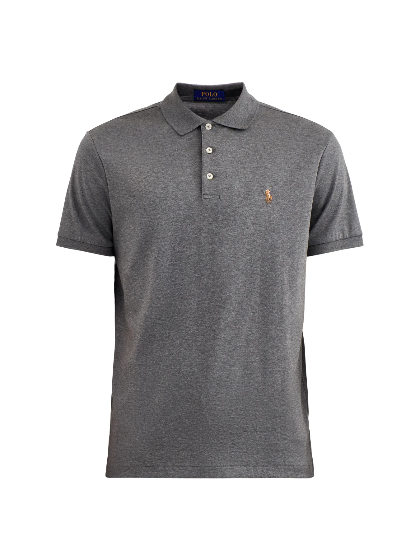 Pima Cotton Polo Top Grey