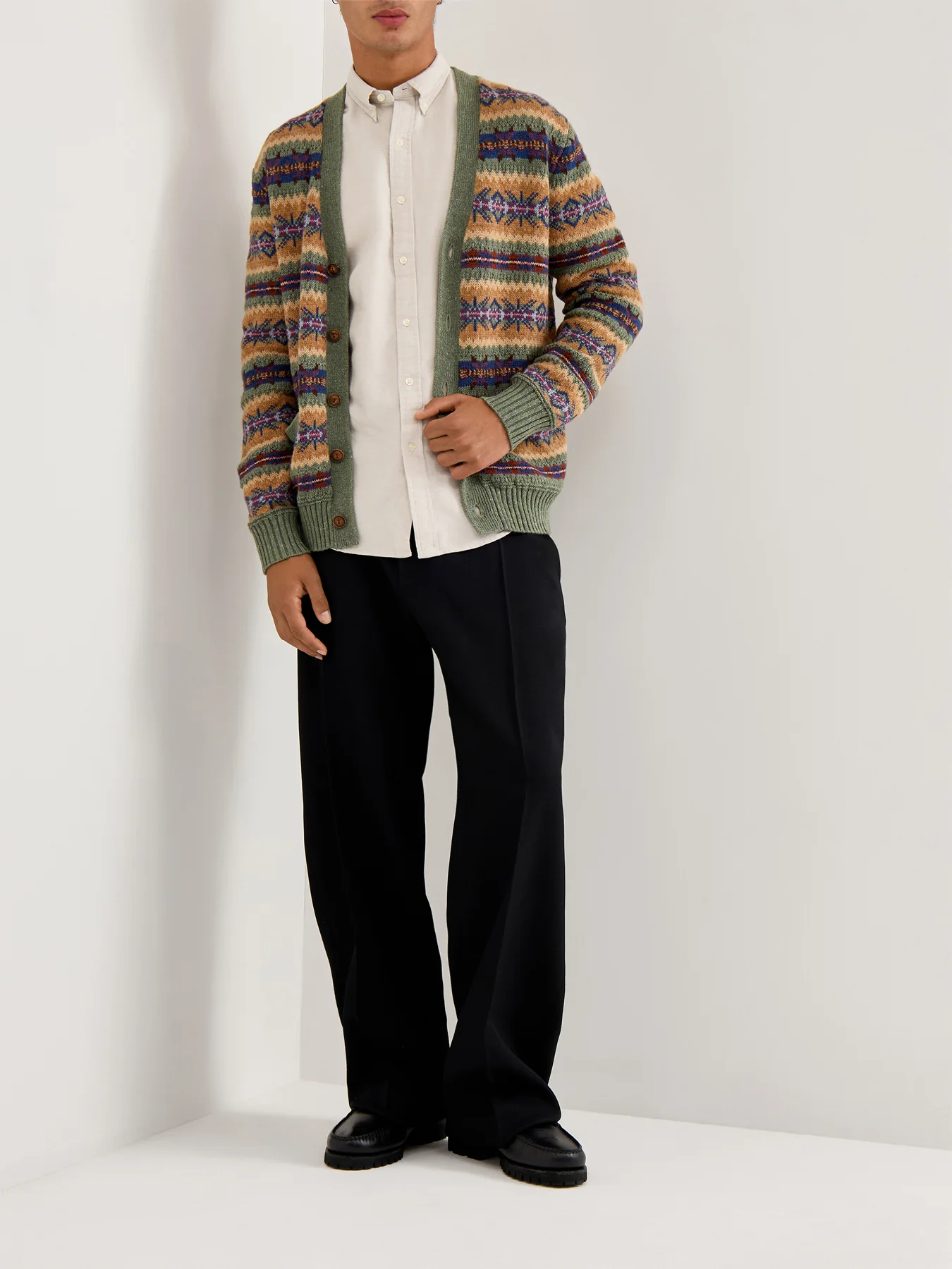 Slim Fit Cotton Oxford Shirt Cream - Image 2