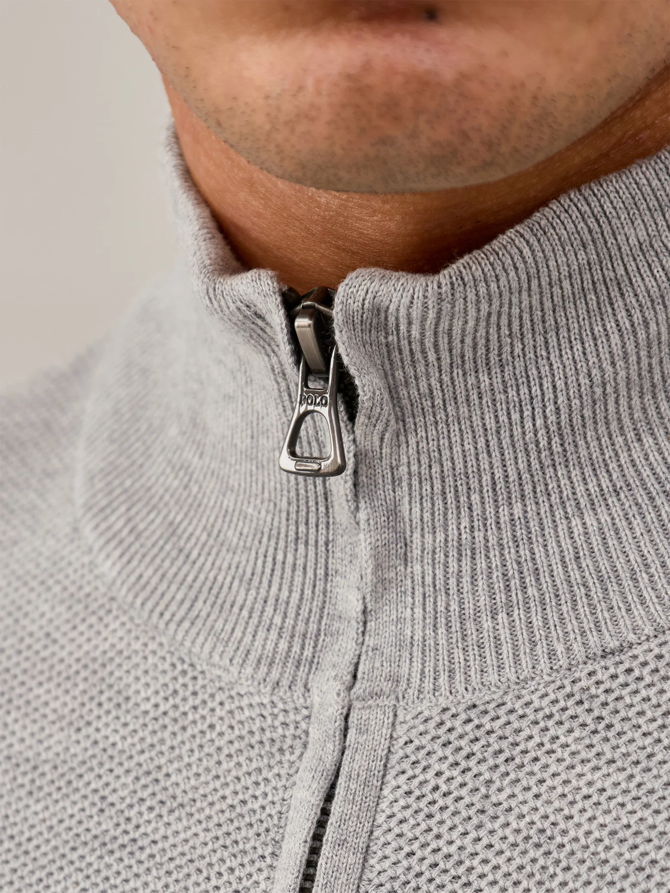 Textured Cotton 1/4 Zip - Image 3