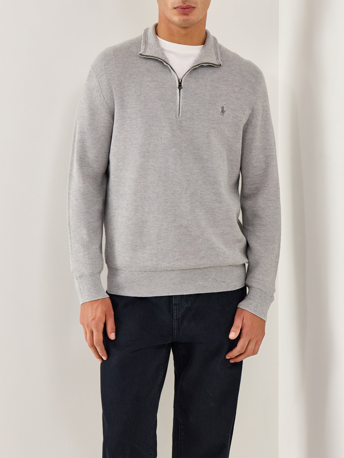 Textured Cotton 1/4 Zip - Image 4