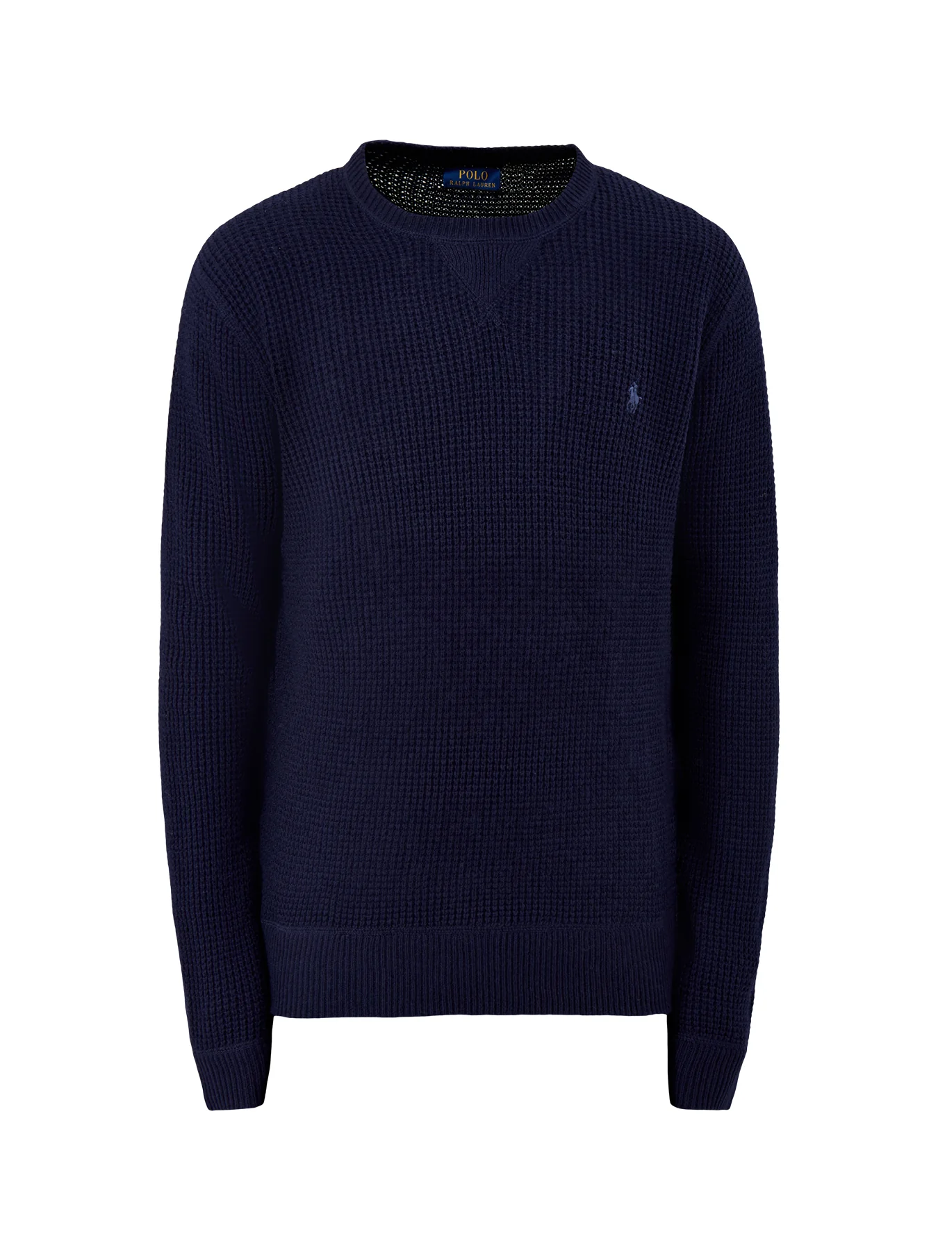 Textured Woolen Crew Knit Blue