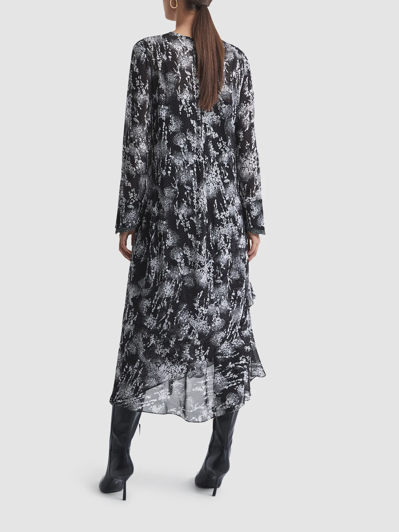 Callie Belted Ruffle Printed Midi Dress - Image 2