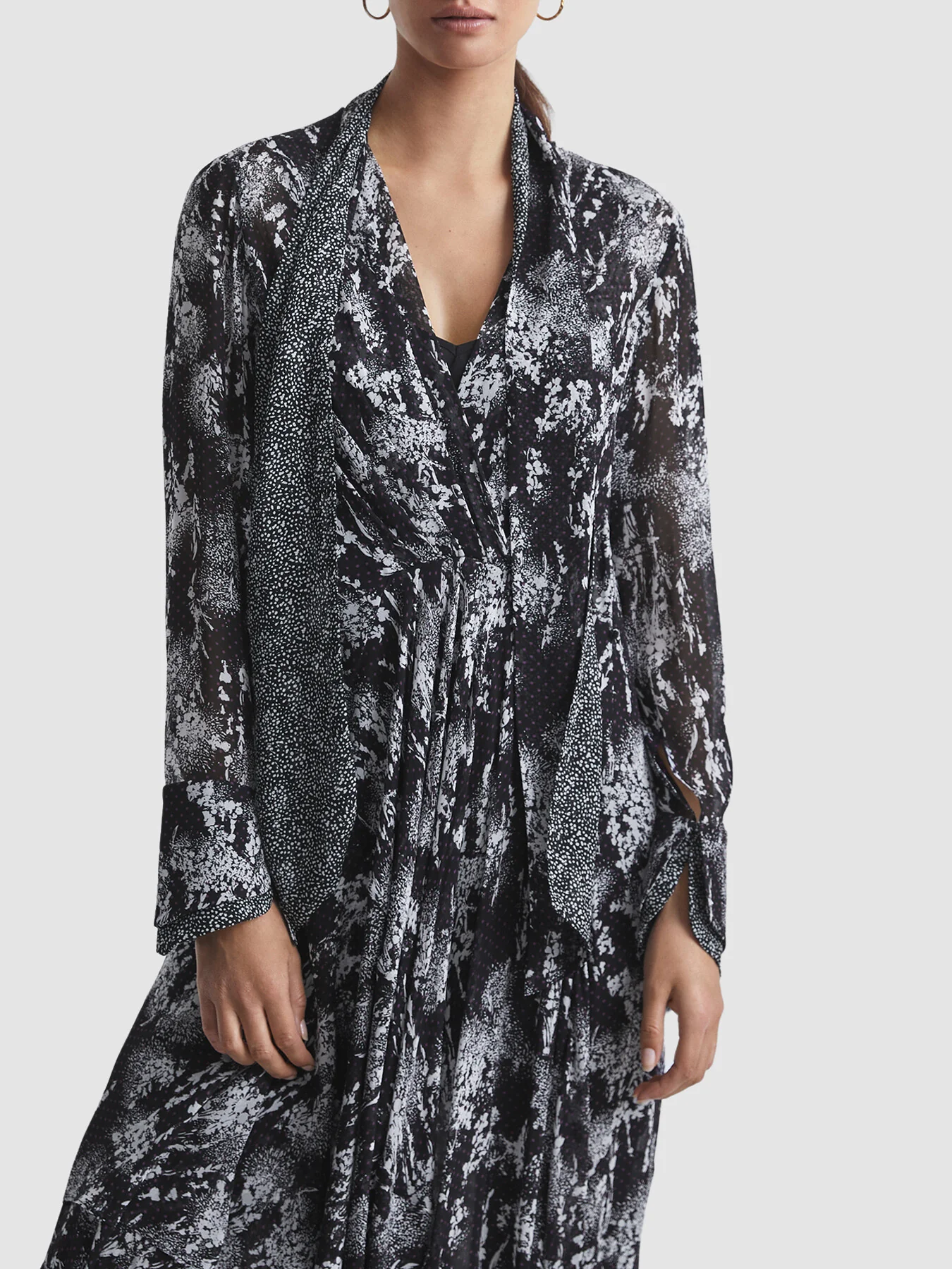 Callie Belted Ruffle Printed Midi Dress - Image 4