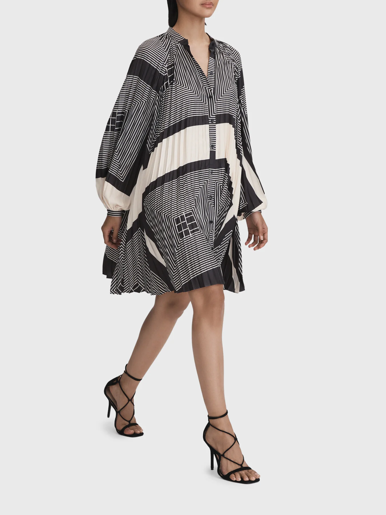 Bay Printed Pleated Mini Dress - Image 4