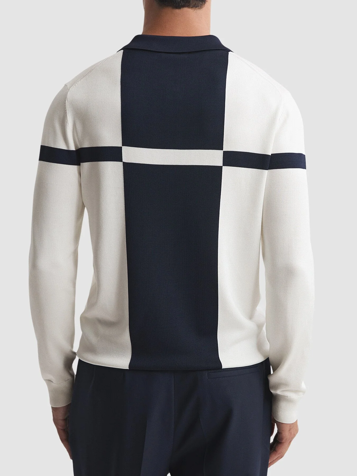 Langland Slim Fit Colourblock Half-Zip Neck Jumper - Image 2