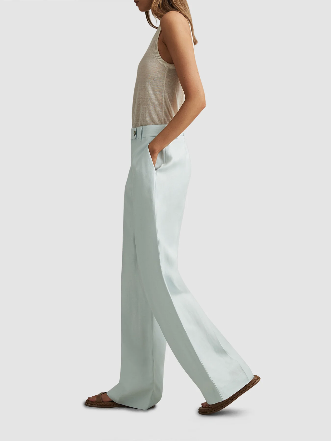 Lori Viscose-Linen Wide Leg Suit Trousers - Image 2