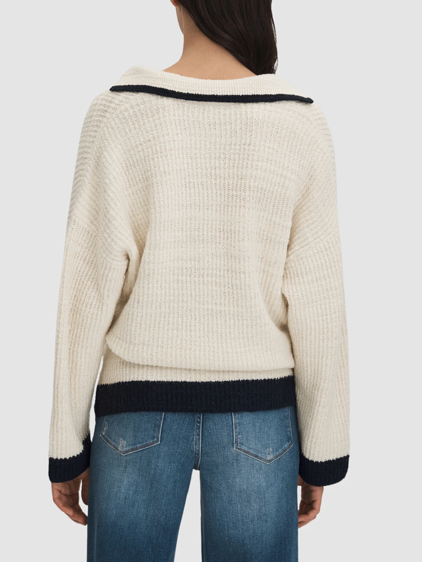 Michaela Wool Blend Open Collar Jumper - Image 2